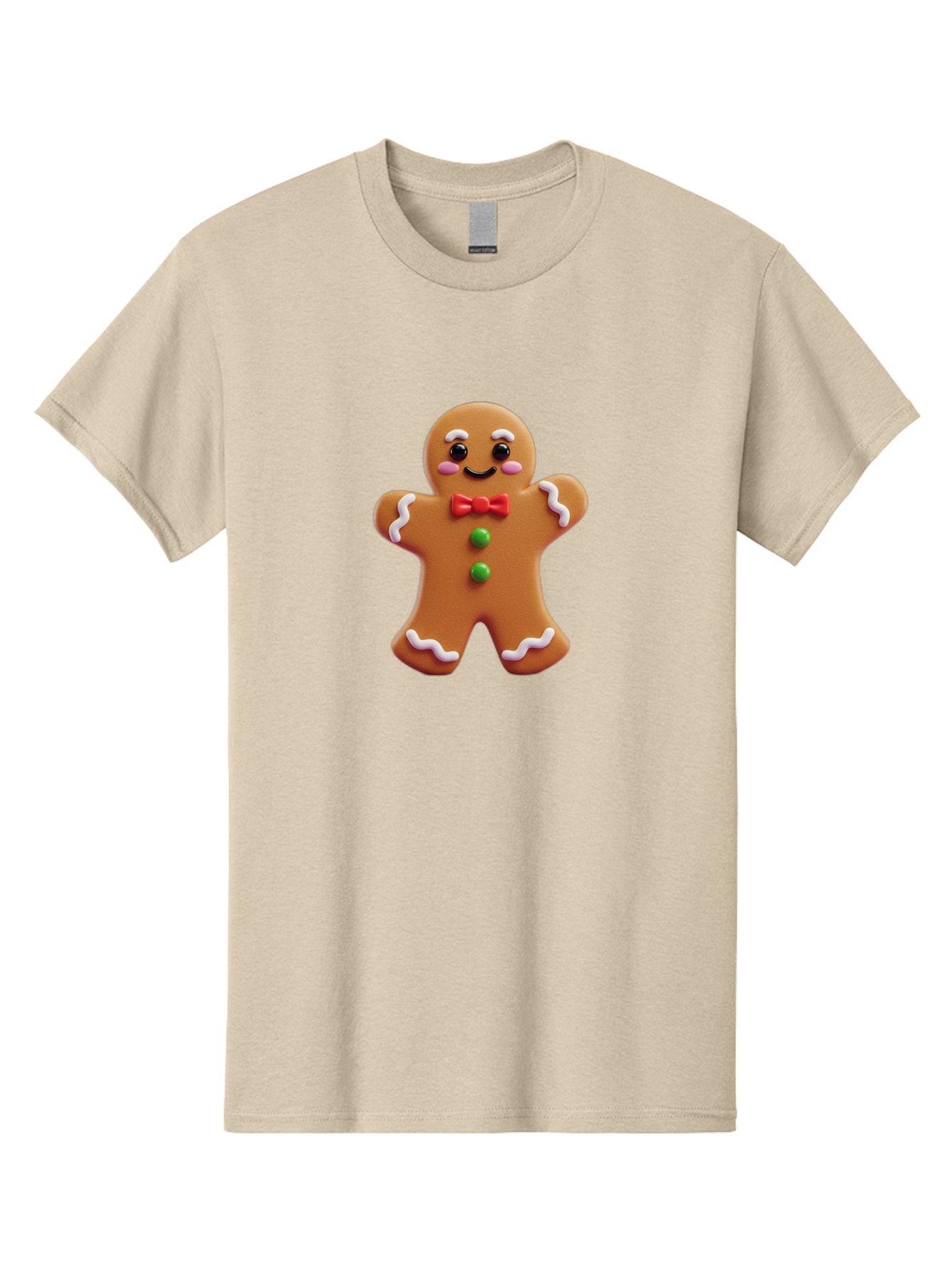 Gingerbread-Man-6 Men'S Graphic Tee, 100% Cotton, Comfortable Casual Summer Wear, Machine Washable, Gingerbread Man, Christmas Cookie, Holiday Treat, Sweet Decoration, Festive Dessert, Bakery Delight, Adorable Character Bab954