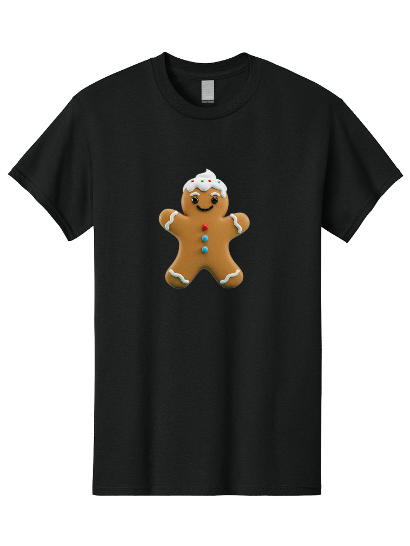 Gingerbread-Man-9 Men'S Graphic Tee, 100% Cotton, Comfortable Casual Summer Wear, Machine Washable, Gingerbread Man Cookie, Festive Treats, Holiday Baking, Christmas Dessert, Candy Decorations, Sweet Treats, Baked Goods, Icing Details Bab957