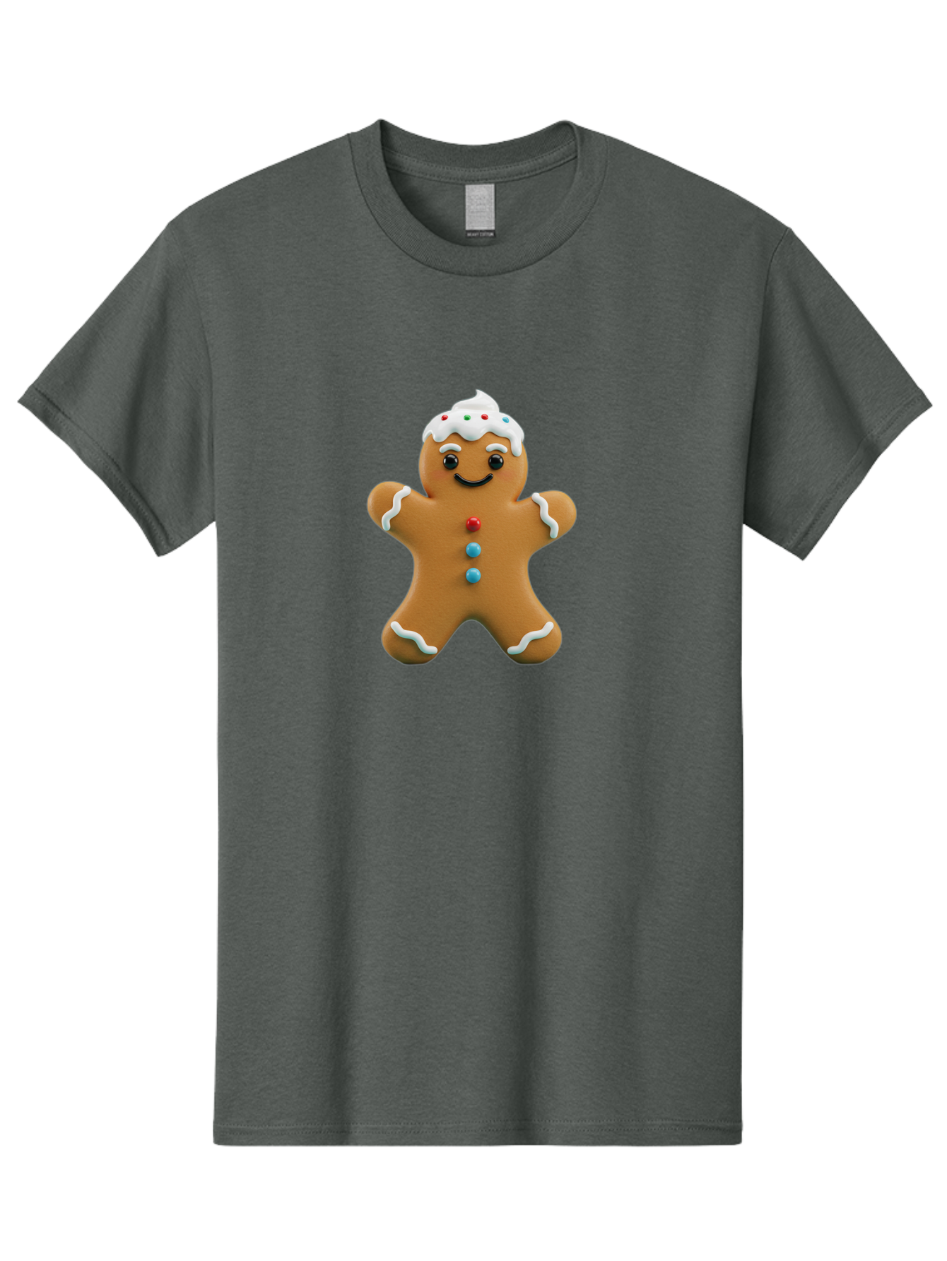 Gingerbread-Man-9 Men'S Graphic Tee, 100% Cotton, Comfortable Casual Summer Wear, Machine Washable, Gingerbread Man Cookie, Festive Treats, Holiday Baking, Christmas Dessert, Candy Decorations, Sweet Treats, Baked Goods, Icing Details Bab957