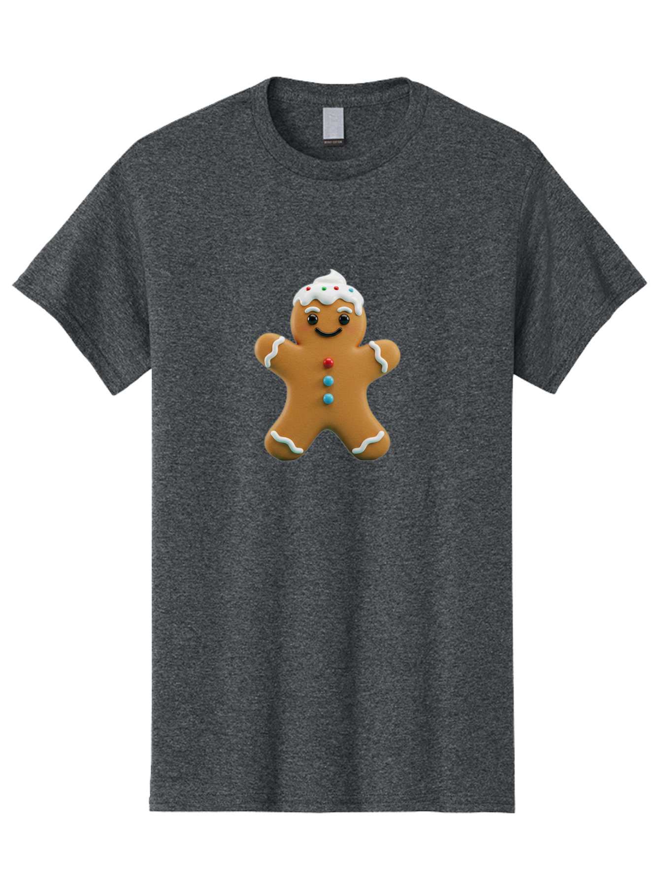 Gingerbread-Man-9 Men'S Graphic Tee, 100% Cotton, Comfortable Casual Summer Wear, Machine Washable, Gingerbread Man Cookie, Festive Treats, Holiday Baking, Christmas Dessert, Candy Decorations, Sweet Treats, Baked Goods, Icing Details Bab957