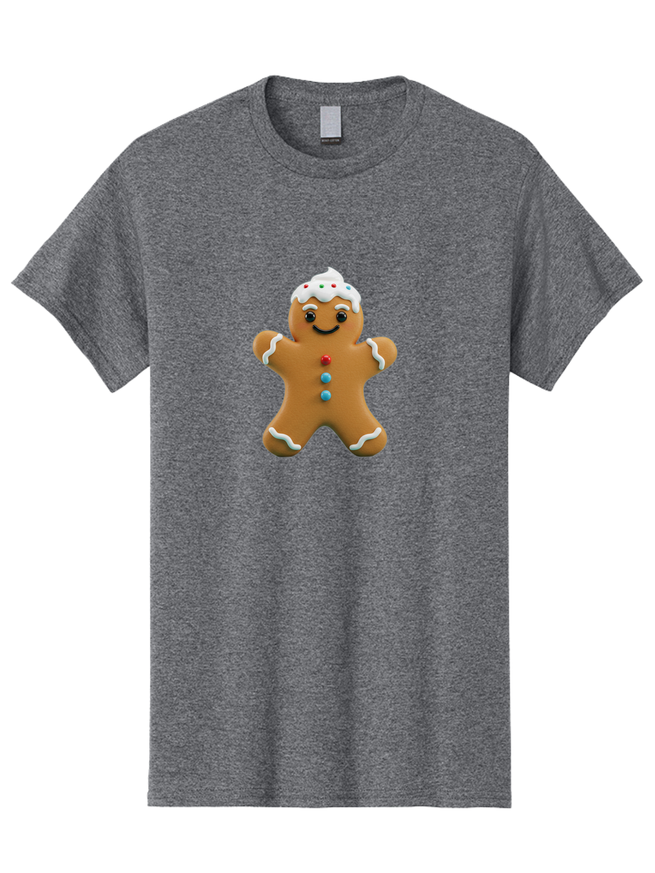 Gingerbread-Man-9 Men'S Graphic Tee, 100% Cotton, Comfortable Casual Summer Wear, Machine Washable, Gingerbread Man Cookie, Festive Treats, Holiday Baking, Christmas Dessert, Candy Decorations, Sweet Treats, Baked Goods, Icing Details Bab957