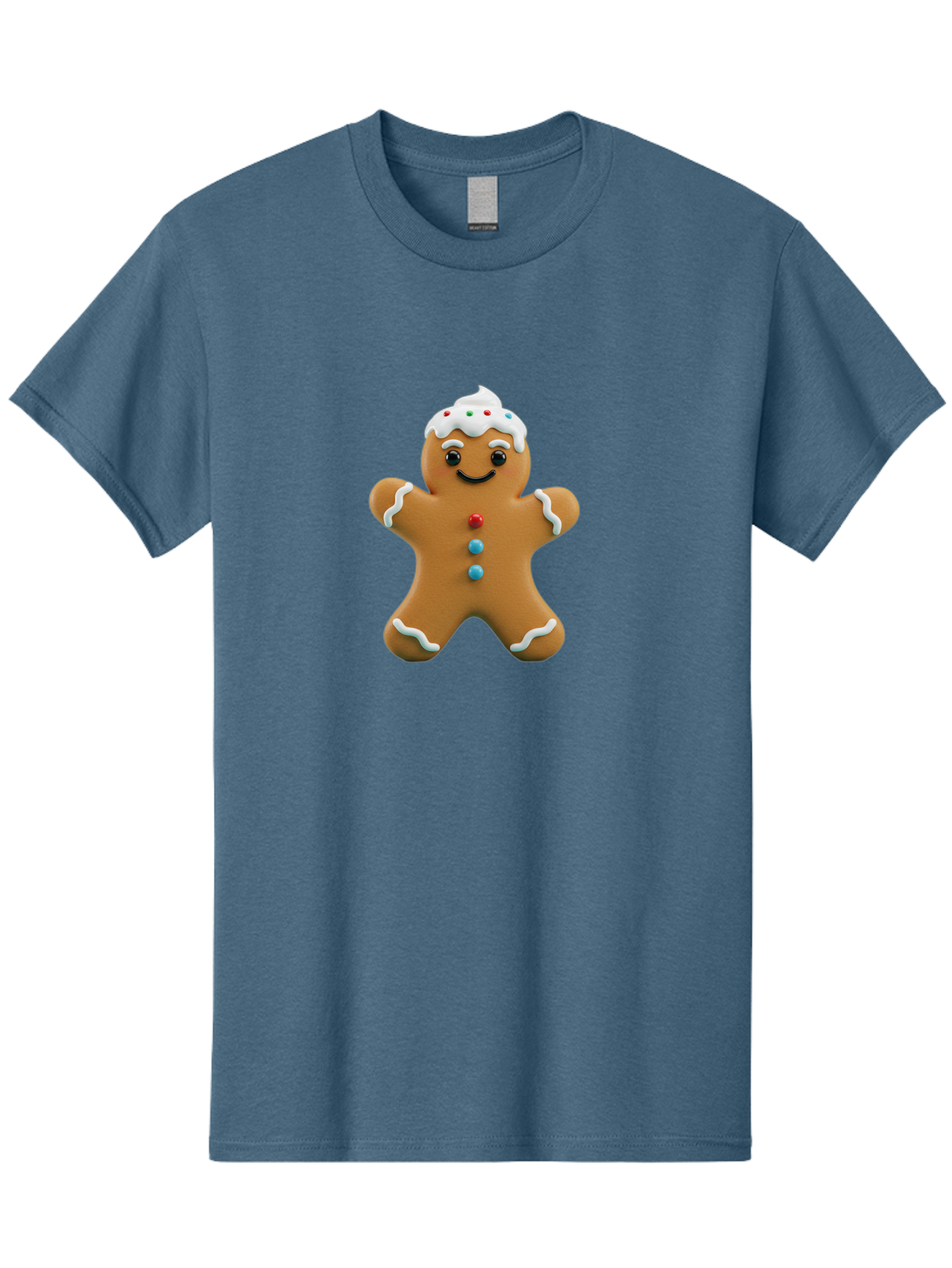 Gingerbread-Man-9 Men'S Graphic Tee, 100% Cotton, Comfortable Casual Summer Wear, Machine Washable, Gingerbread Man Cookie, Festive Treats, Holiday Baking, Christmas Dessert, Candy Decorations, Sweet Treats, Baked Goods, Icing Details Bab957