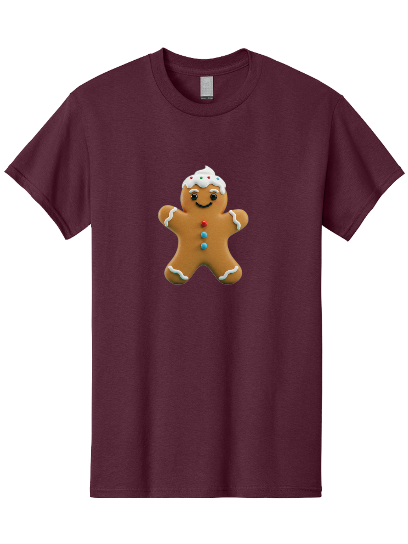 Gingerbread-Man-9 Men'S Graphic Tee, 100% Cotton, Comfortable Casual Summer Wear, Machine Washable, Gingerbread Man Cookie, Festive Treats, Holiday Baking, Christmas Dessert, Candy Decorations, Sweet Treats, Baked Goods, Icing Details Bab957
