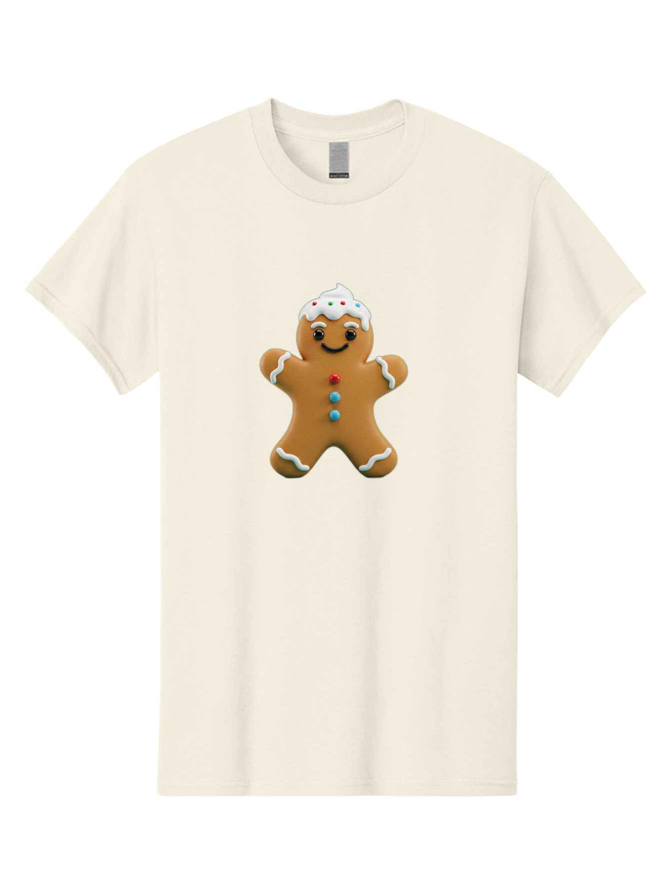 Gingerbread-Man-9 Men'S Graphic Tee, 100% Cotton, Comfortable Casual Summer Wear, Machine Washable, Gingerbread Man Cookie, Festive Treats, Holiday Baking, Christmas Dessert, Candy Decorations, Sweet Treats, Baked Goods, Icing Details Bab957