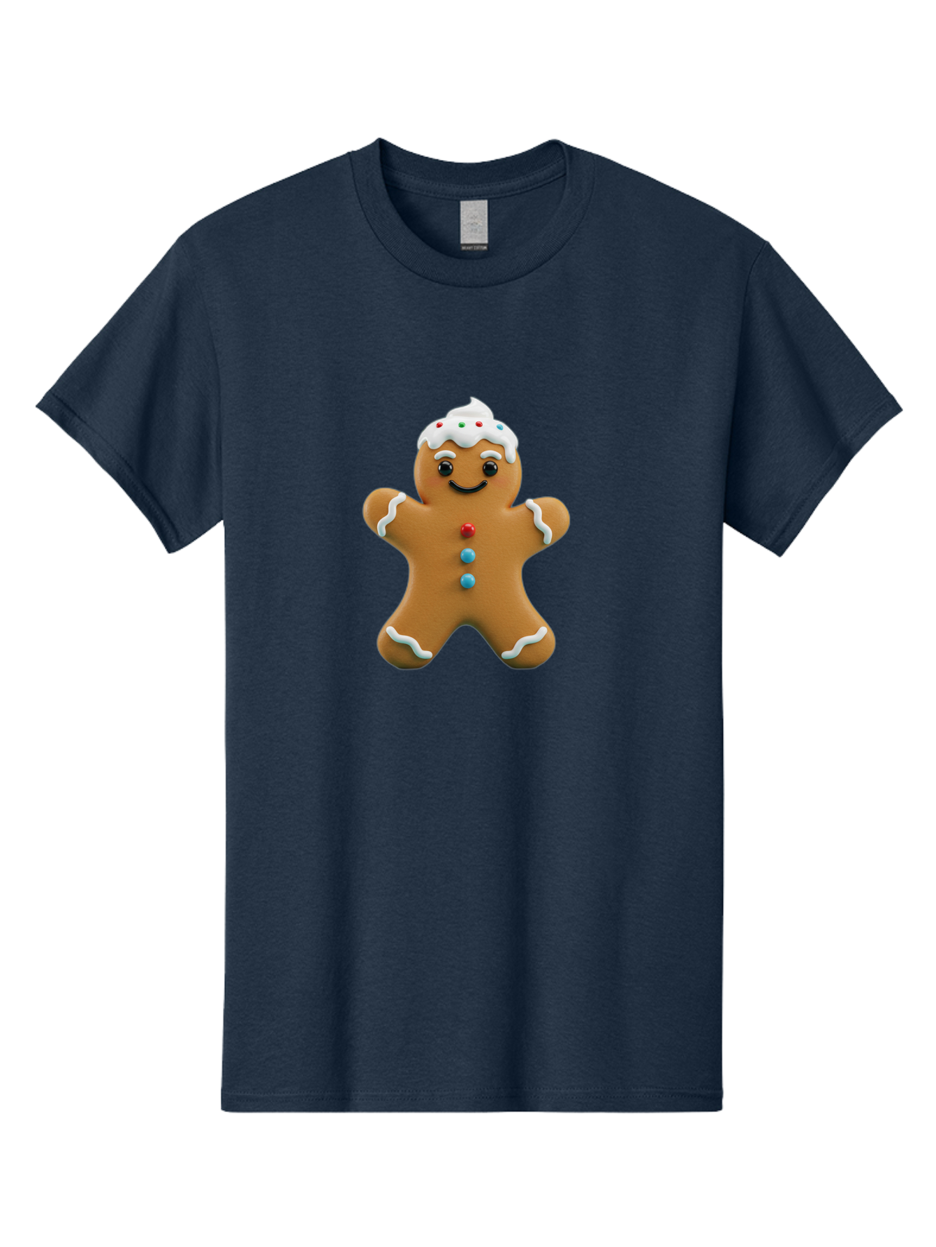 Gingerbread-Man-9 Men'S Graphic Tee, 100% Cotton, Comfortable Casual Summer Wear, Machine Washable, Gingerbread Man Cookie, Festive Treats, Holiday Baking, Christmas Dessert, Candy Decorations, Sweet Treats, Baked Goods, Icing Details Bab957