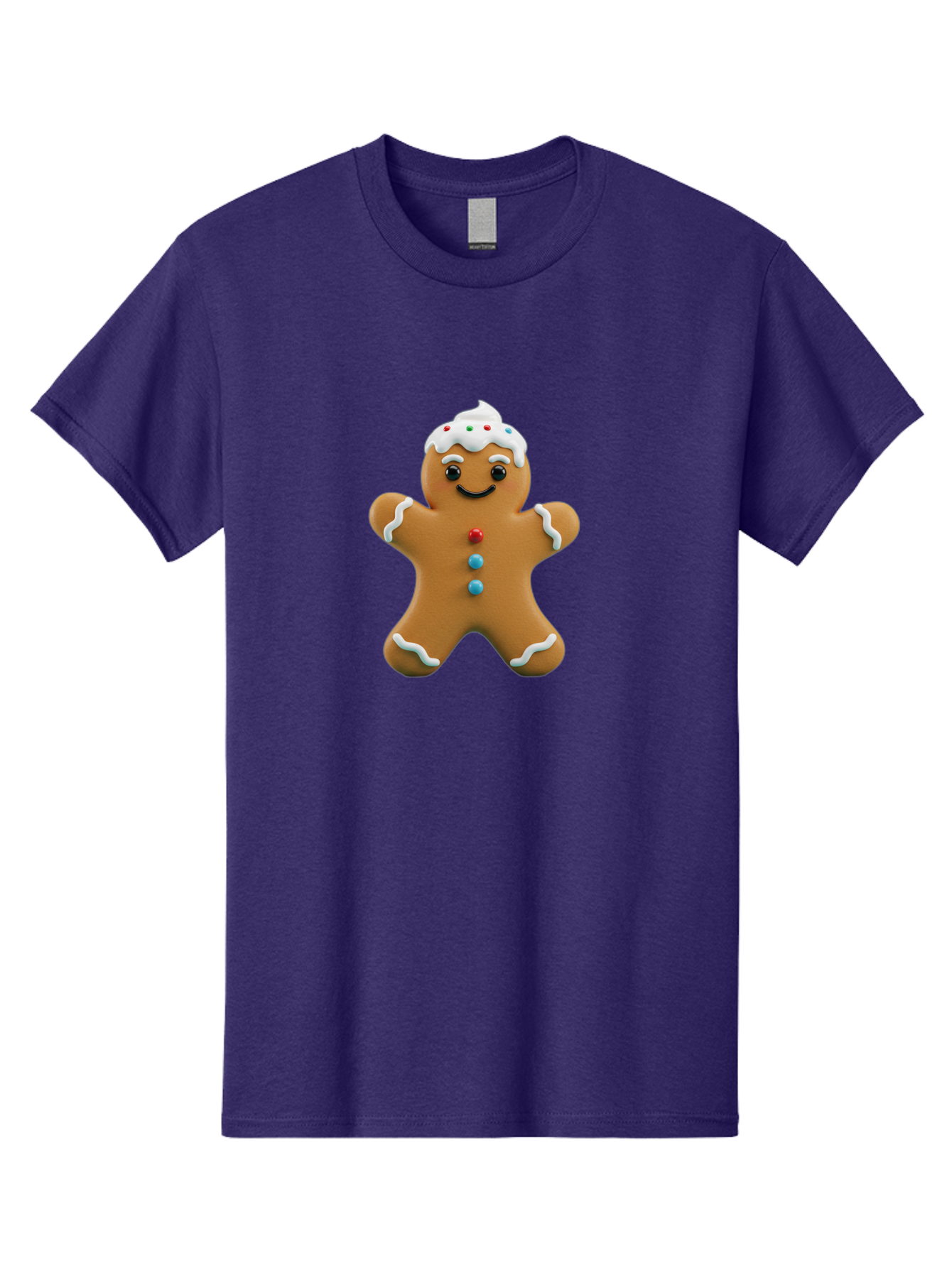 Gingerbread-Man-9 Men'S Graphic Tee, 100% Cotton, Comfortable Casual Summer Wear, Machine Washable, Gingerbread Man Cookie, Festive Treats, Holiday Baking, Christmas Dessert, Candy Decorations, Sweet Treats, Baked Goods, Icing Details Bab957