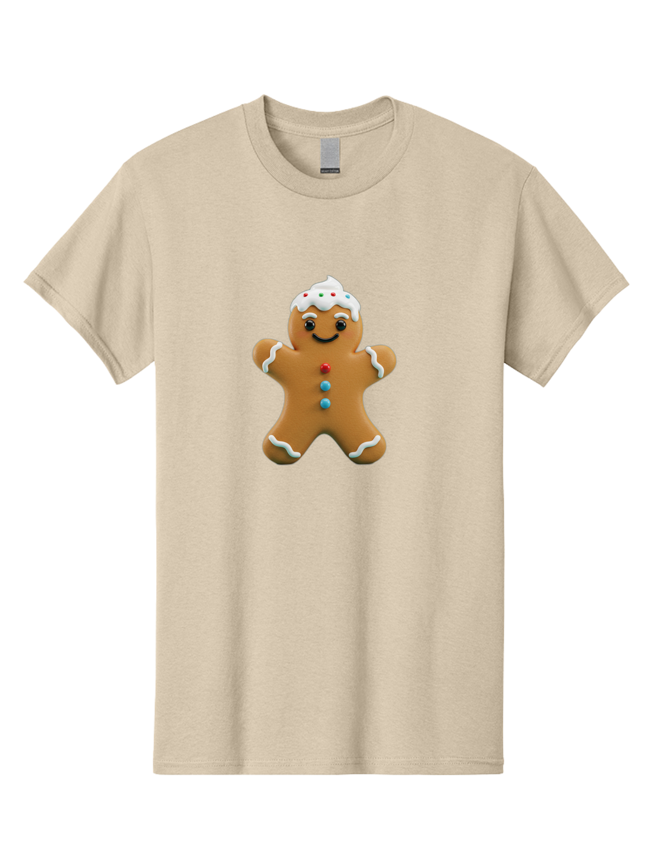 Gingerbread-Man-9 Men'S Graphic Tee, 100% Cotton, Comfortable Casual Summer Wear, Machine Washable, Gingerbread Man Cookie, Festive Treats, Holiday Baking, Christmas Dessert, Candy Decorations, Sweet Treats, Baked Goods, Icing Details Bab957