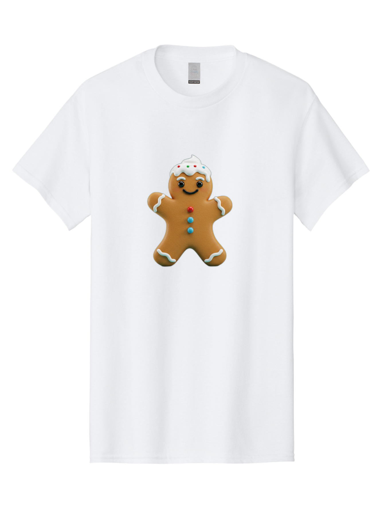 Gingerbread-Man-9 Men'S Graphic Tee, 100% Cotton, Comfortable Casual Summer Wear, Machine Washable, Gingerbread Man Cookie, Festive Treats, Holiday Baking, Christmas Dessert, Candy Decorations, Sweet Treats, Baked Goods, Icing Details Bab957