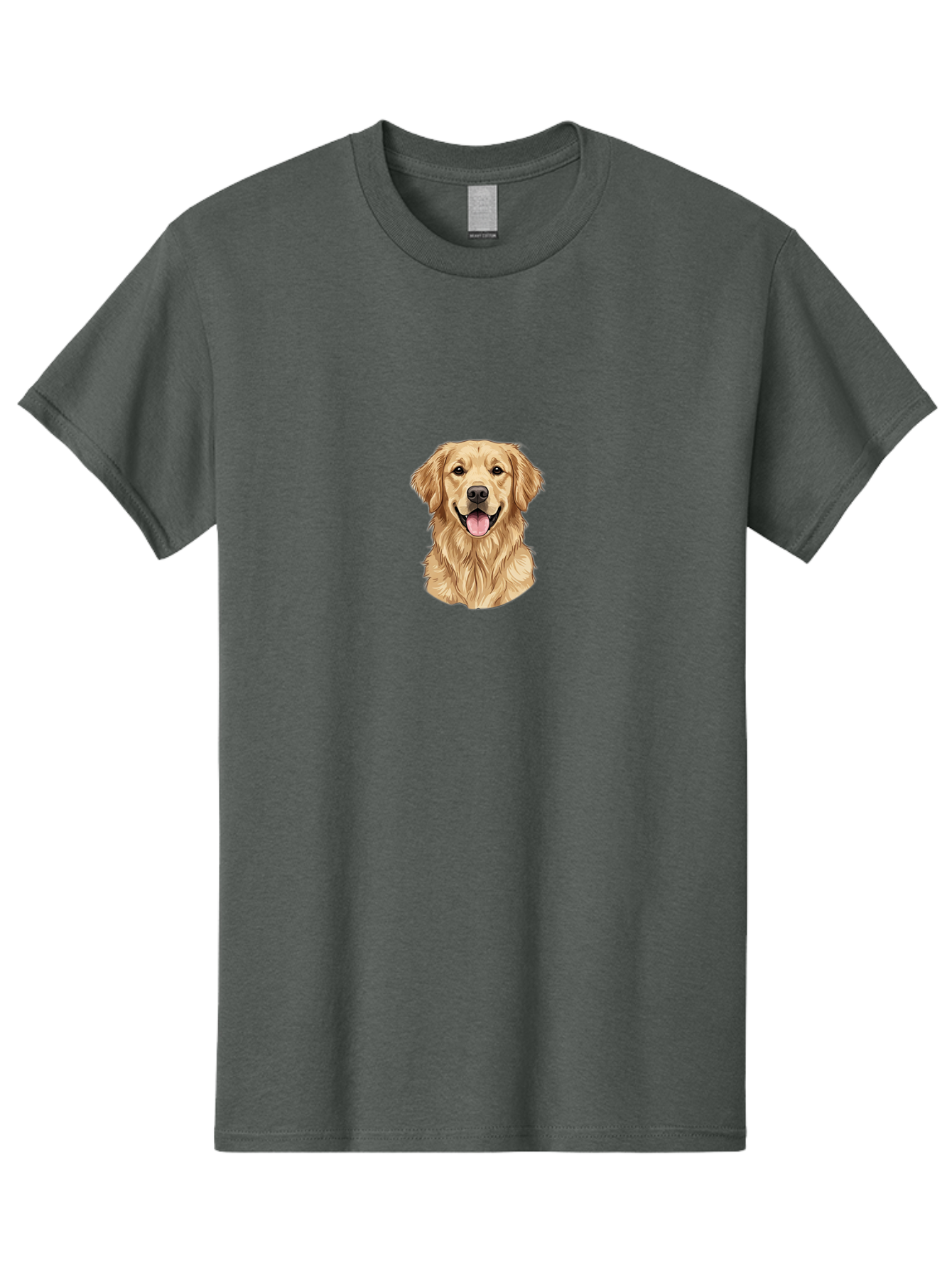 Golden-Retriever-1 Men'S Graphic Tee, 100% Cotton, Comfortable Casual Summer Wear, Machine Washable, Golden Retriever, Dog Portrait, Smiling Dog, Happy Animal, Dog Illustration, Friendly Dog, Retriever Breed, Dog Art Bab966