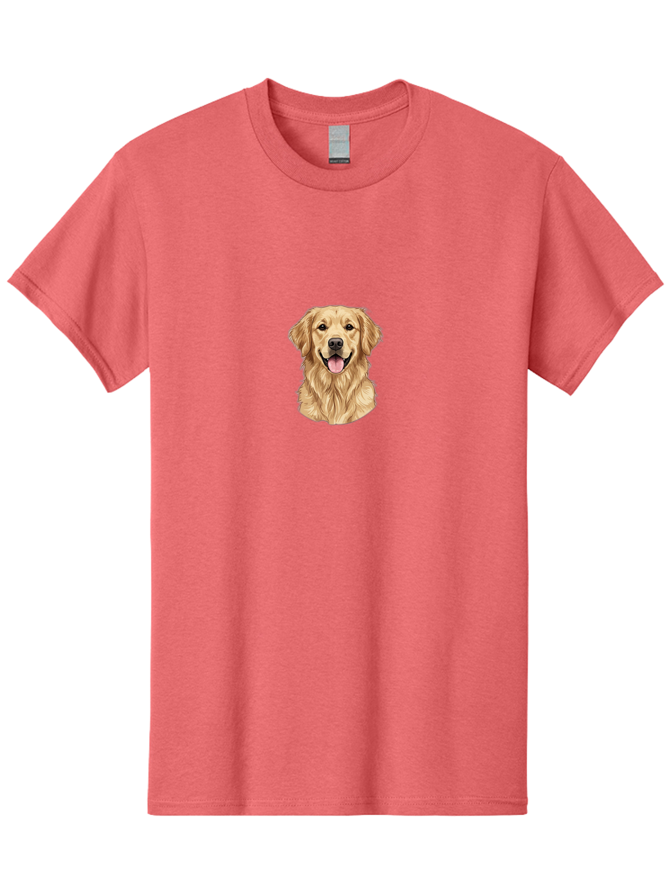 Golden-Retriever-1 Men'S Graphic Tee, 100% Cotton, Comfortable Casual Summer Wear, Machine Washable, Golden Retriever, Dog Portrait, Smiling Dog, Happy Animal, Dog Illustration, Friendly Dog, Retriever Breed, Dog Art Bab966