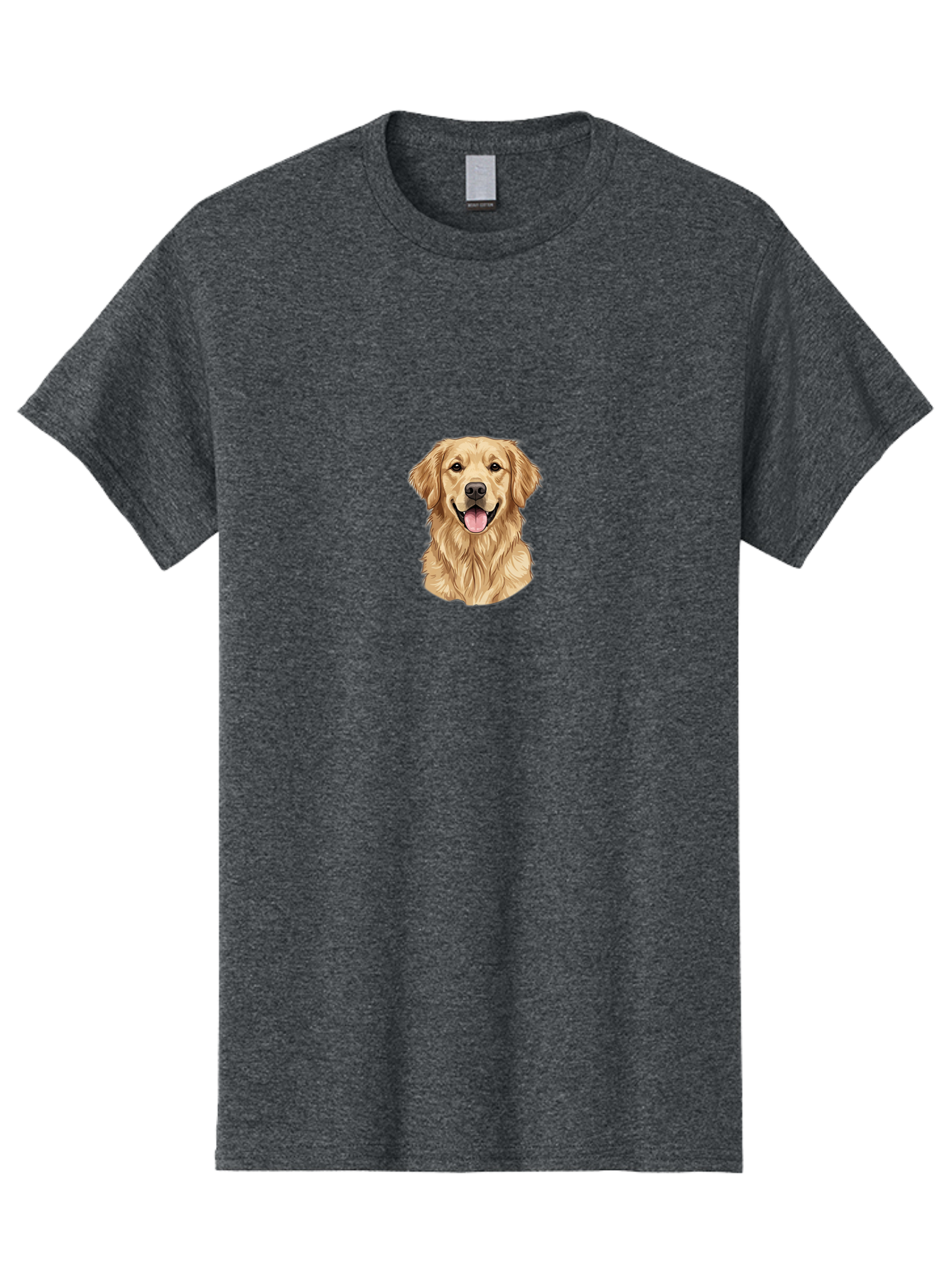 Golden-Retriever-1 Men'S Graphic Tee, 100% Cotton, Comfortable Casual Summer Wear, Machine Washable, Golden Retriever, Dog Portrait, Smiling Dog, Happy Animal, Dog Illustration, Friendly Dog, Retriever Breed, Dog Art Bab966