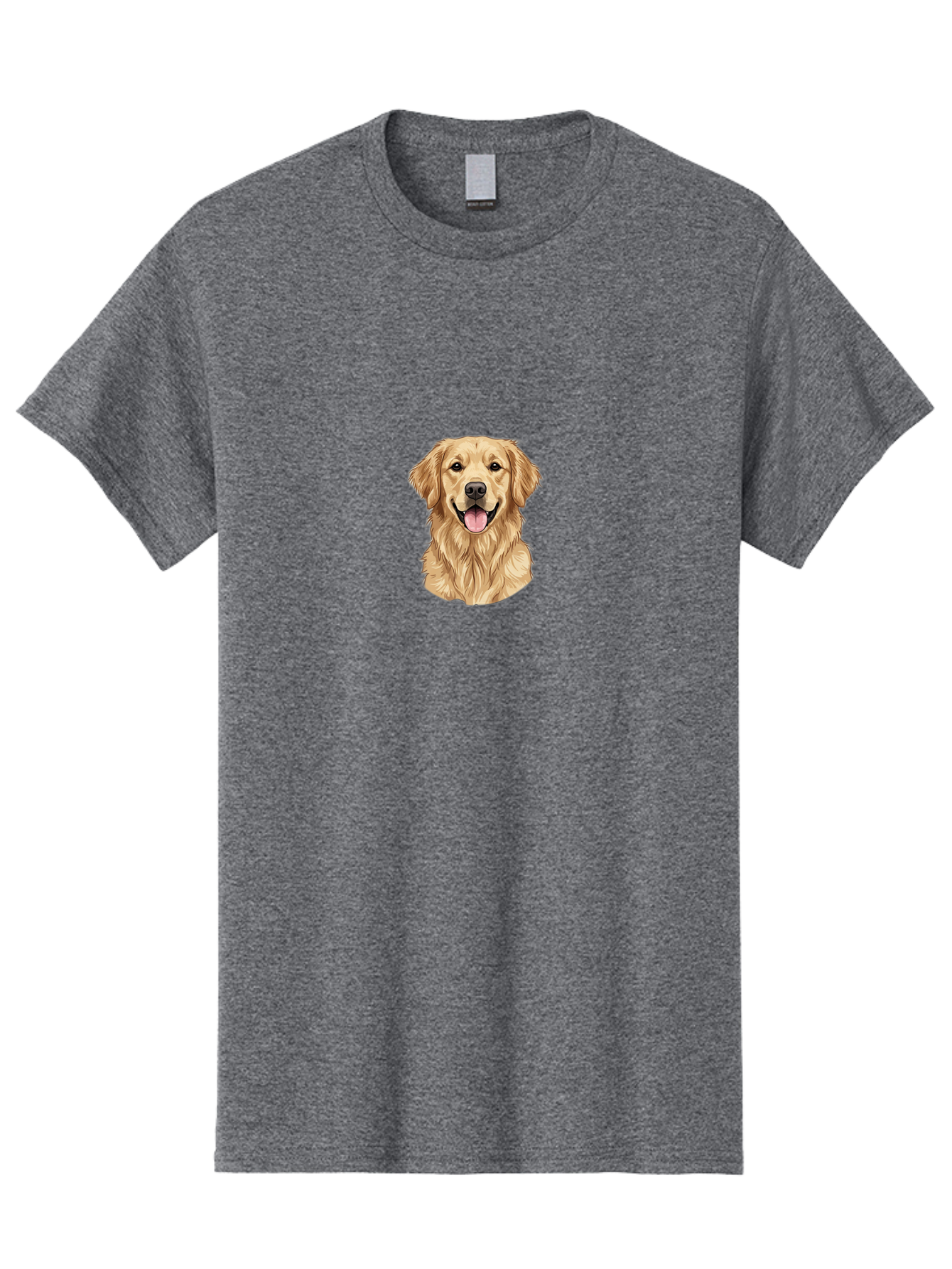Golden-Retriever-1 Men'S Graphic Tee, 100% Cotton, Comfortable Casual Summer Wear, Machine Washable, Golden Retriever, Dog Portrait, Smiling Dog, Happy Animal, Dog Illustration, Friendly Dog, Retriever Breed, Dog Art Bab966
