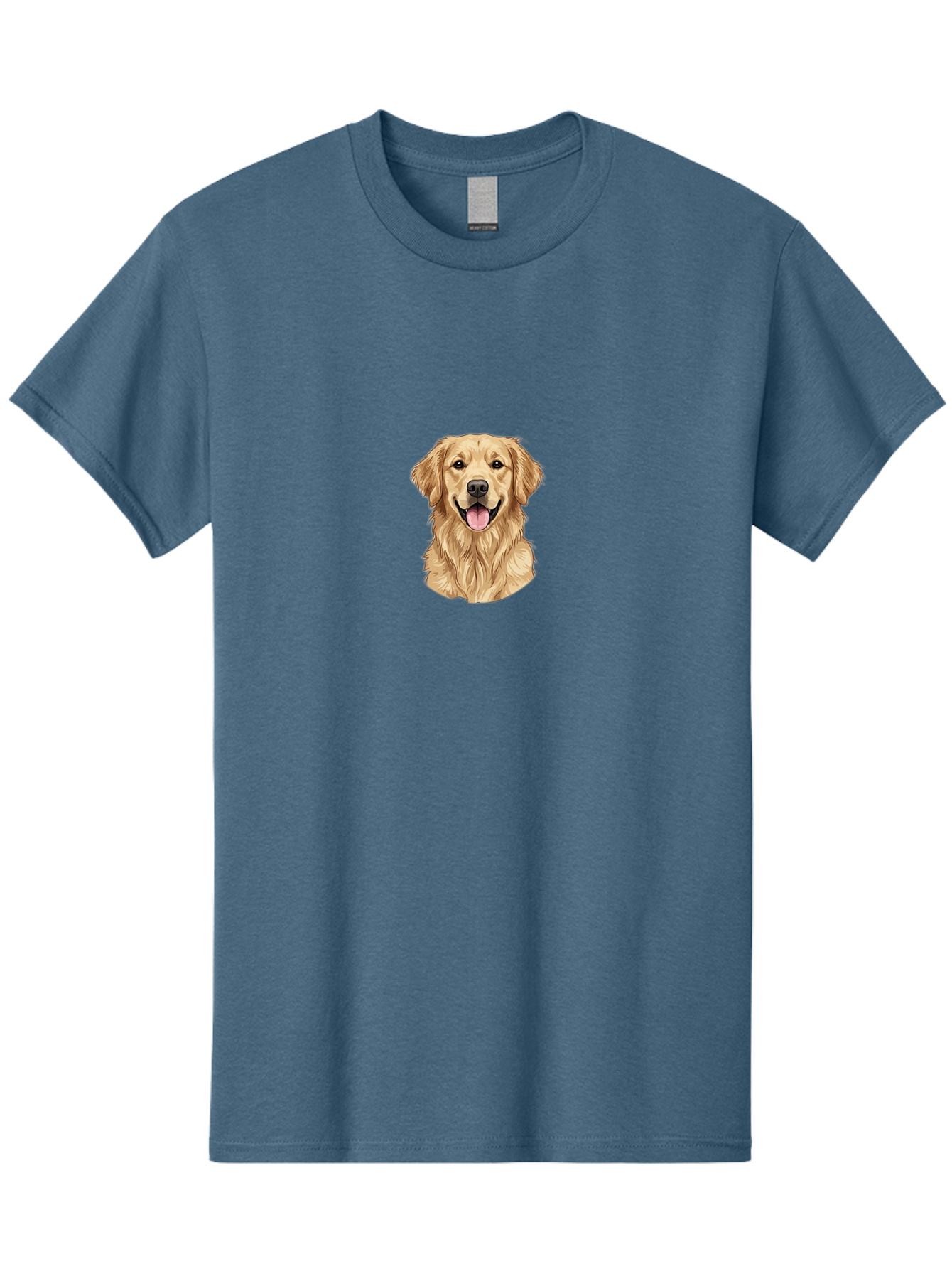 Golden-Retriever-1 Men'S Graphic Tee, 100% Cotton, Comfortable Casual Summer Wear, Machine Washable, Golden Retriever, Dog Portrait, Smiling Dog, Happy Animal, Dog Illustration, Friendly Dog, Retriever Breed, Dog Art Bab966