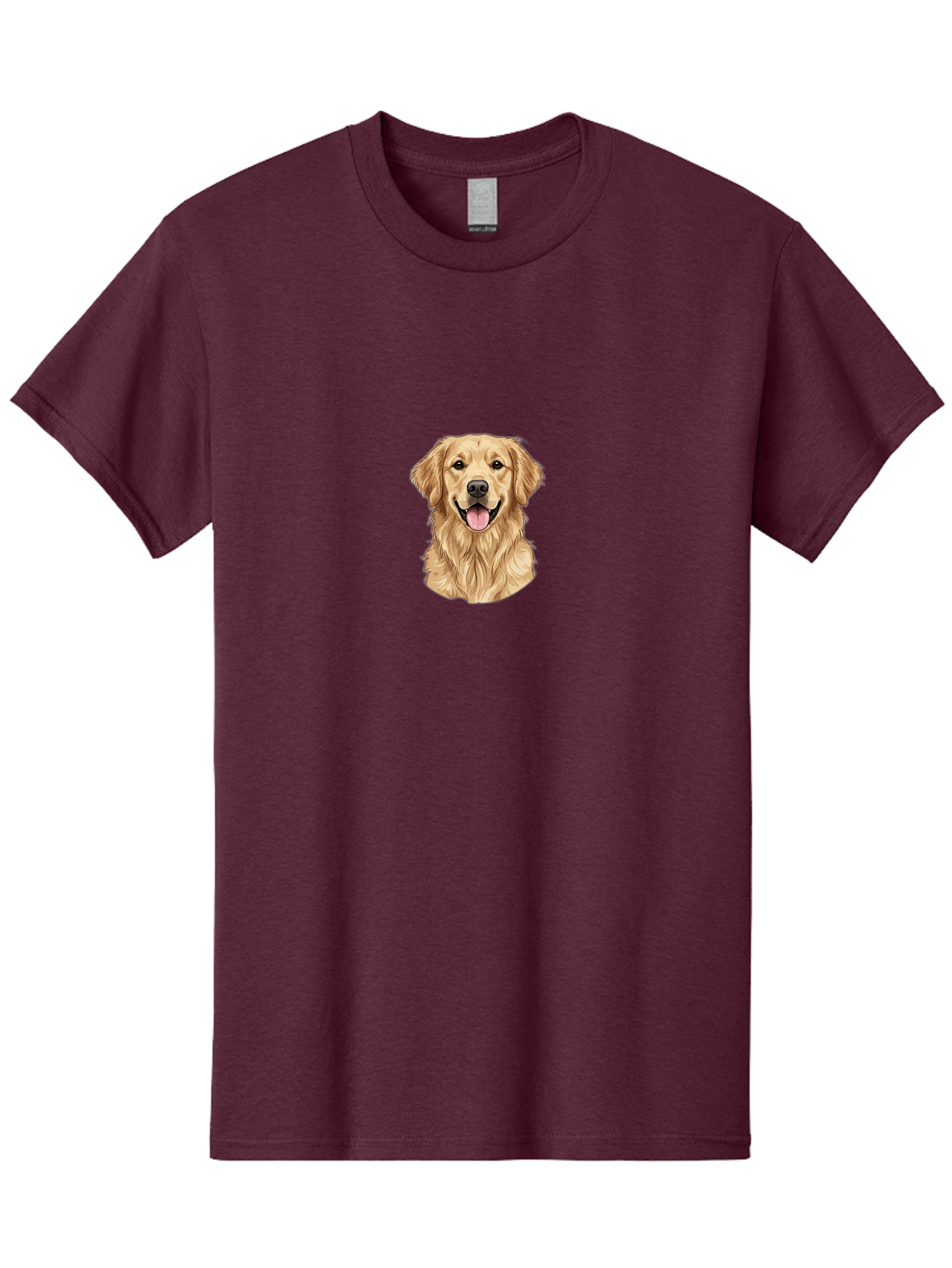 Golden-Retriever-1 Men'S Graphic Tee, 100% Cotton, Comfortable Casual Summer Wear, Machine Washable, Golden Retriever, Dog Portrait, Smiling Dog, Happy Animal, Dog Illustration, Friendly Dog, Retriever Breed, Dog Art Bab966