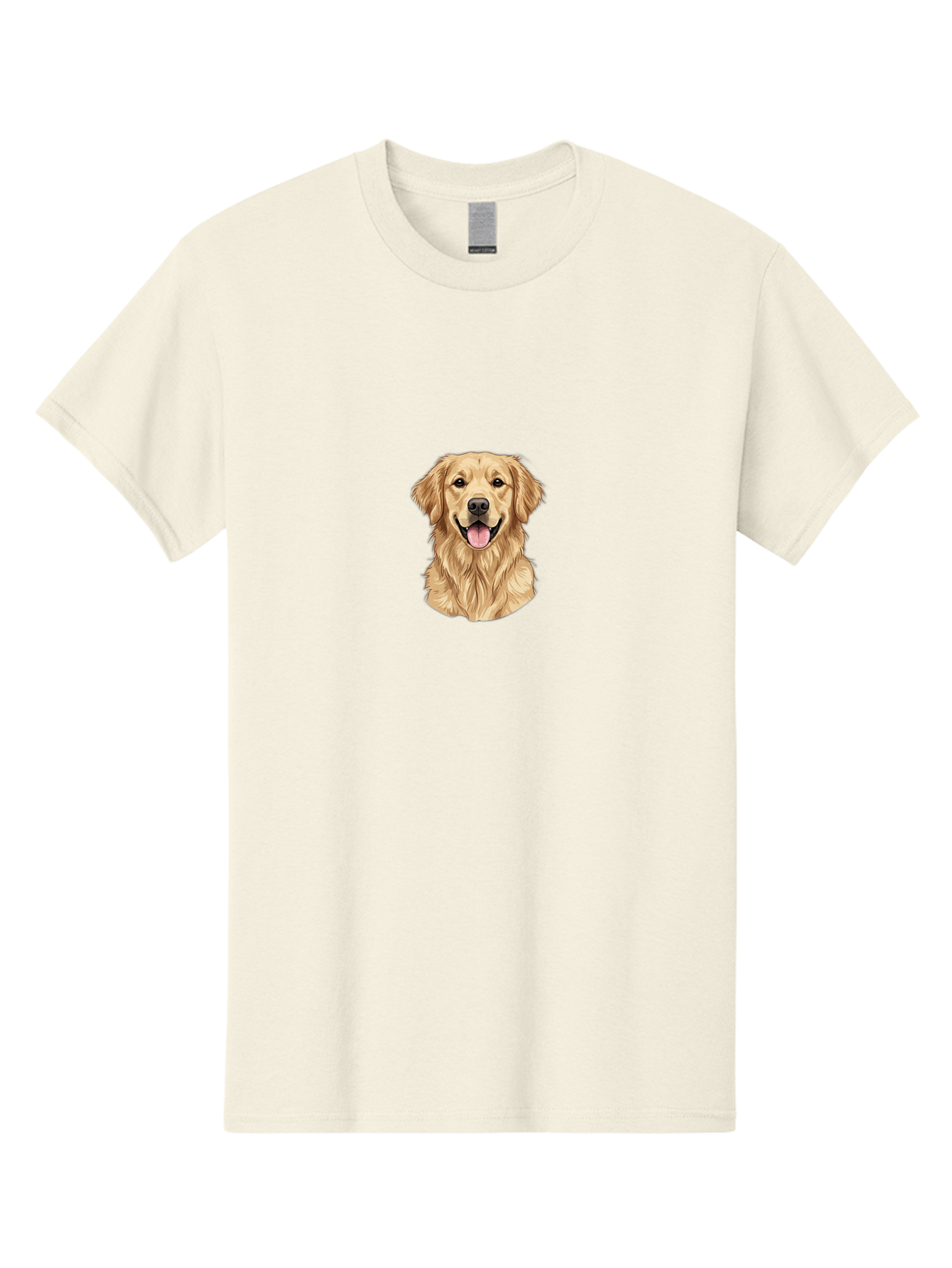 Golden-Retriever-1 Men'S Graphic Tee, 100% Cotton, Comfortable Casual Summer Wear, Machine Washable, Golden Retriever, Dog Portrait, Smiling Dog, Happy Animal, Dog Illustration, Friendly Dog, Retriever Breed, Dog Art Bab966