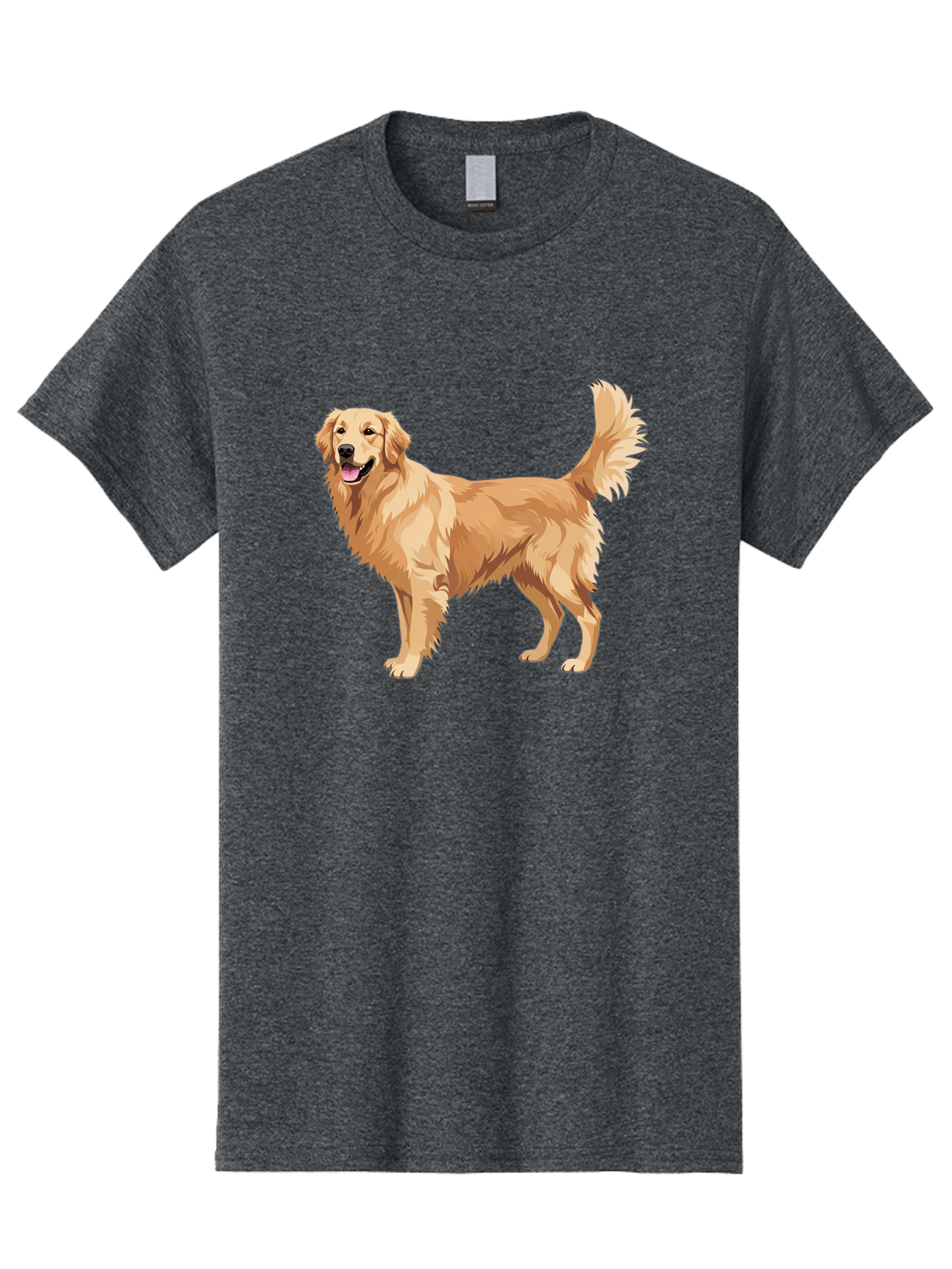 Golden-Retriever-11 Men'S Graphic Tee, 100% Cotton, Comfortable Casual Summer Wear, Machine Washable, Golden Retriever Dog, Happy Dog, Dog Illustration, Canine Graphic, Friendly Dog, Dog Portrait, Retriever Breed, Dog Art Bab968
