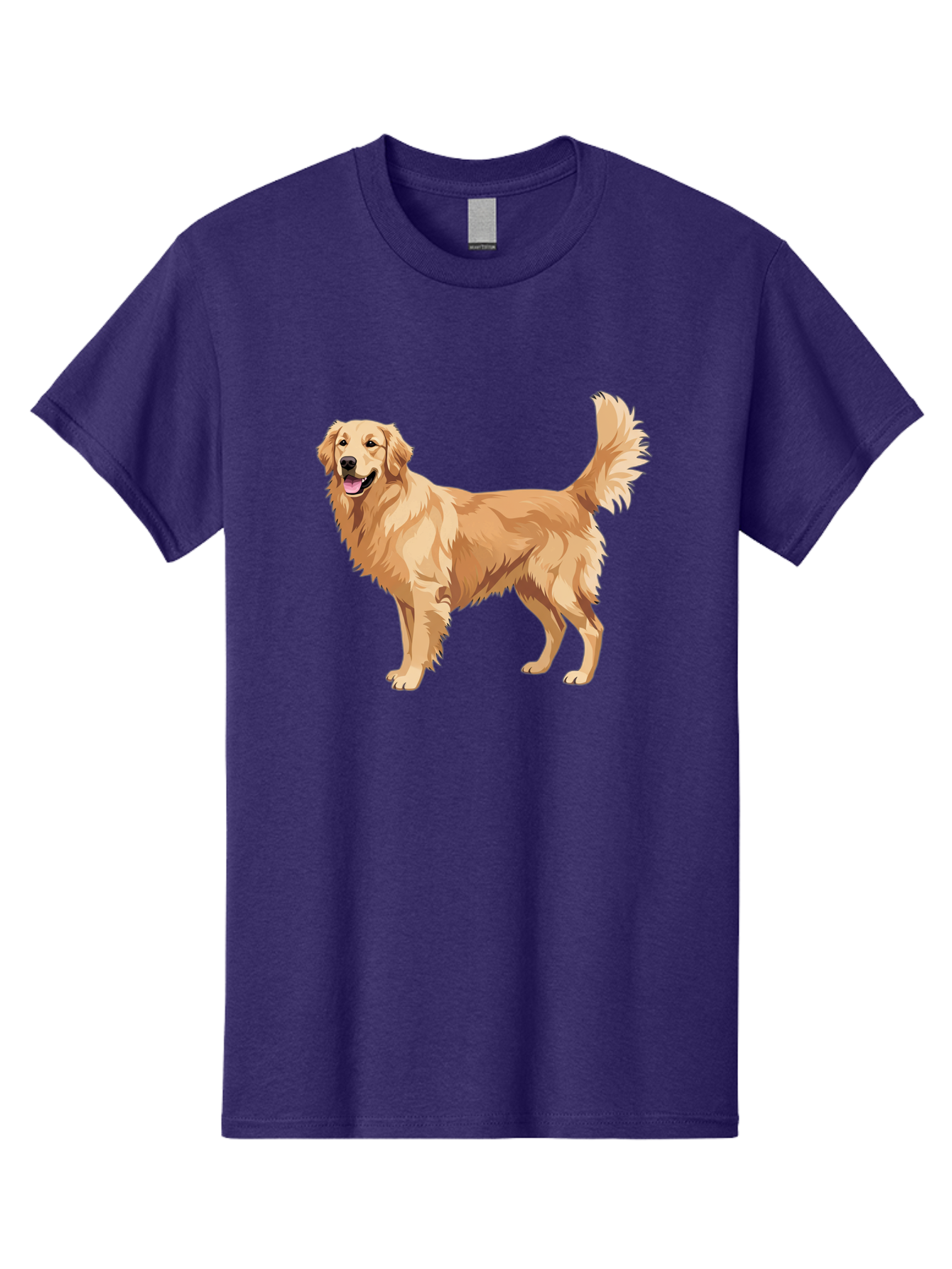 Golden-Retriever-11 Men'S Graphic Tee, 100% Cotton, Comfortable Casual Summer Wear, Machine Washable, Golden Retriever Dog, Happy Dog, Dog Illustration, Canine Graphic, Friendly Dog, Dog Portrait, Retriever Breed, Dog Art Bab968