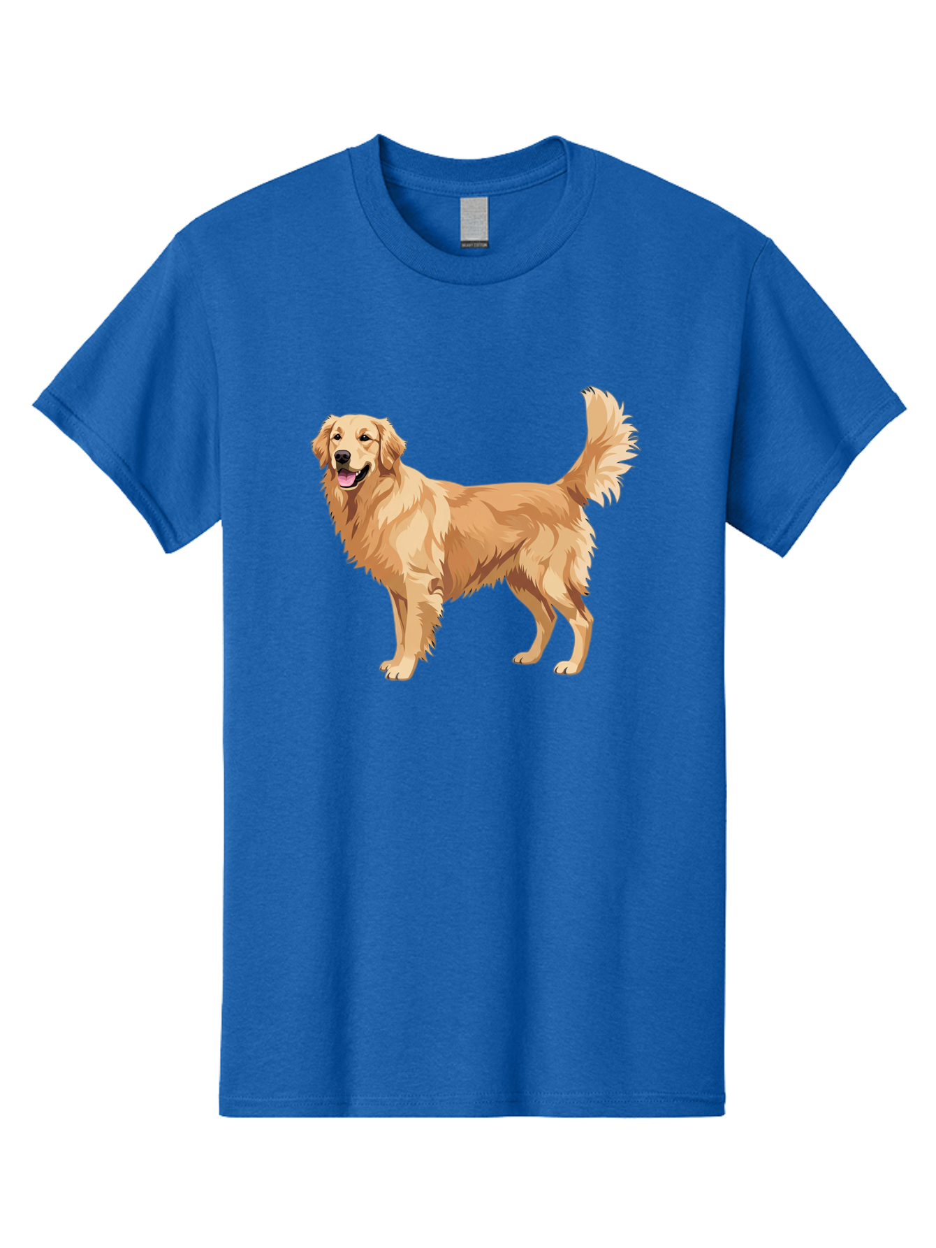 Golden-Retriever-11 Men'S Graphic Tee, 100% Cotton, Comfortable Casual Summer Wear, Machine Washable, Golden Retriever Dog, Happy Dog, Dog Illustration, Canine Graphic, Friendly Dog, Dog Portrait, Retriever Breed, Dog Art Bab968