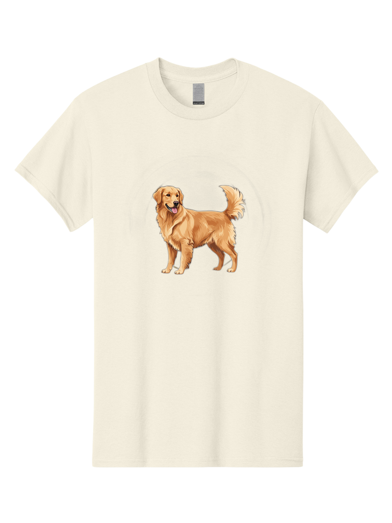 Golden-Retriever-15 Men'S Graphic Tee, 100% Cotton, Comfortable Casual Summer Wear, Machine Washable, Golden Retriever Dog, Friendly Dog, Happy Dog, Dog Illustration, Dog Cartoon, Furry Friends, Canine Companions, Dog Breed, Retriever Dog Bab972