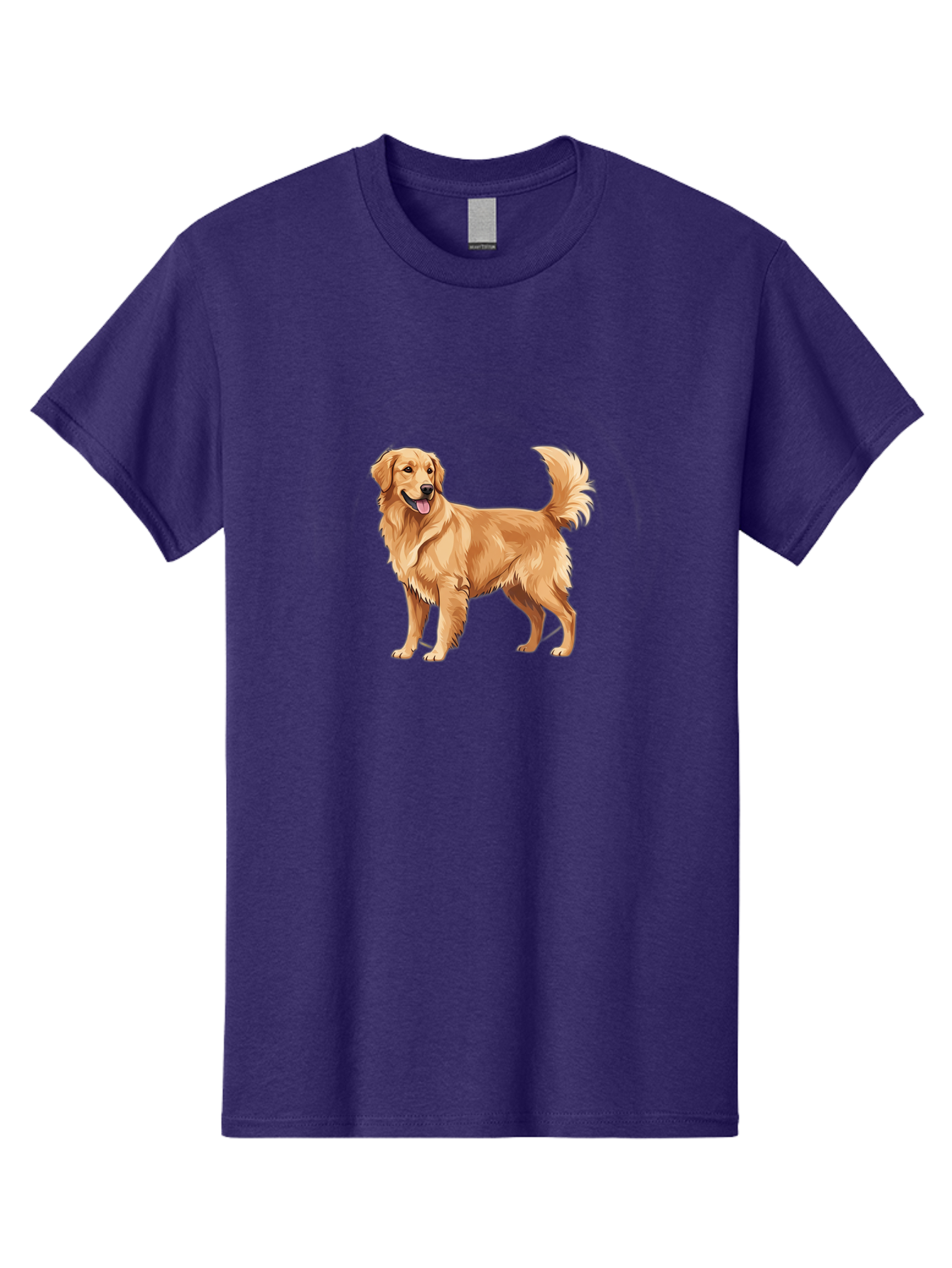 Golden-Retriever-15 Men'S Graphic Tee, 100% Cotton, Comfortable Casual Summer Wear, Machine Washable, Golden Retriever Dog, Friendly Dog, Happy Dog, Dog Illustration, Dog Cartoon, Furry Friends, Canine Companions, Dog Breed, Retriever Dog Bab972