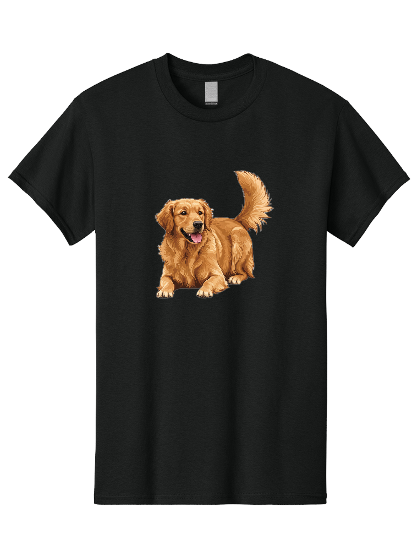 Golden-Retriever-17 Men'S Graphic Tee, 100% Cotton, Comfortable Casual Summer Wear, Machine Washable, Golden Retriever Dog, Playful Pet, Happy Animal, Fluffy Fur, Friendly Breed, Loyal Companion, Canine Friend, Dog Portrait, Pet Illustration Bab974