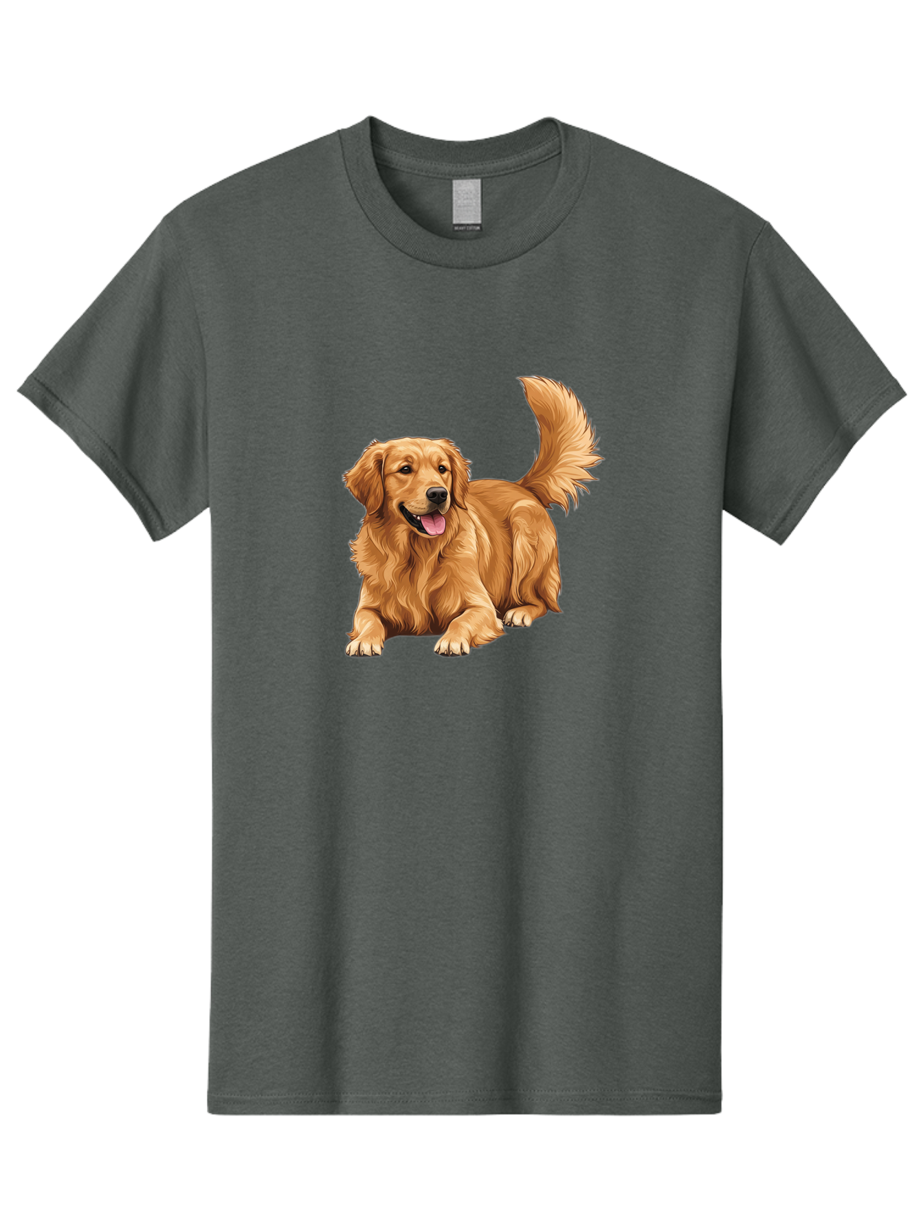 Golden-Retriever-17 Men'S Graphic Tee, 100% Cotton, Comfortable Casual Summer Wear, Machine Washable, Golden Retriever Dog, Playful Pet, Happy Animal, Fluffy Fur, Friendly Breed, Loyal Companion, Canine Friend, Dog Portrait, Pet Illustration Bab974