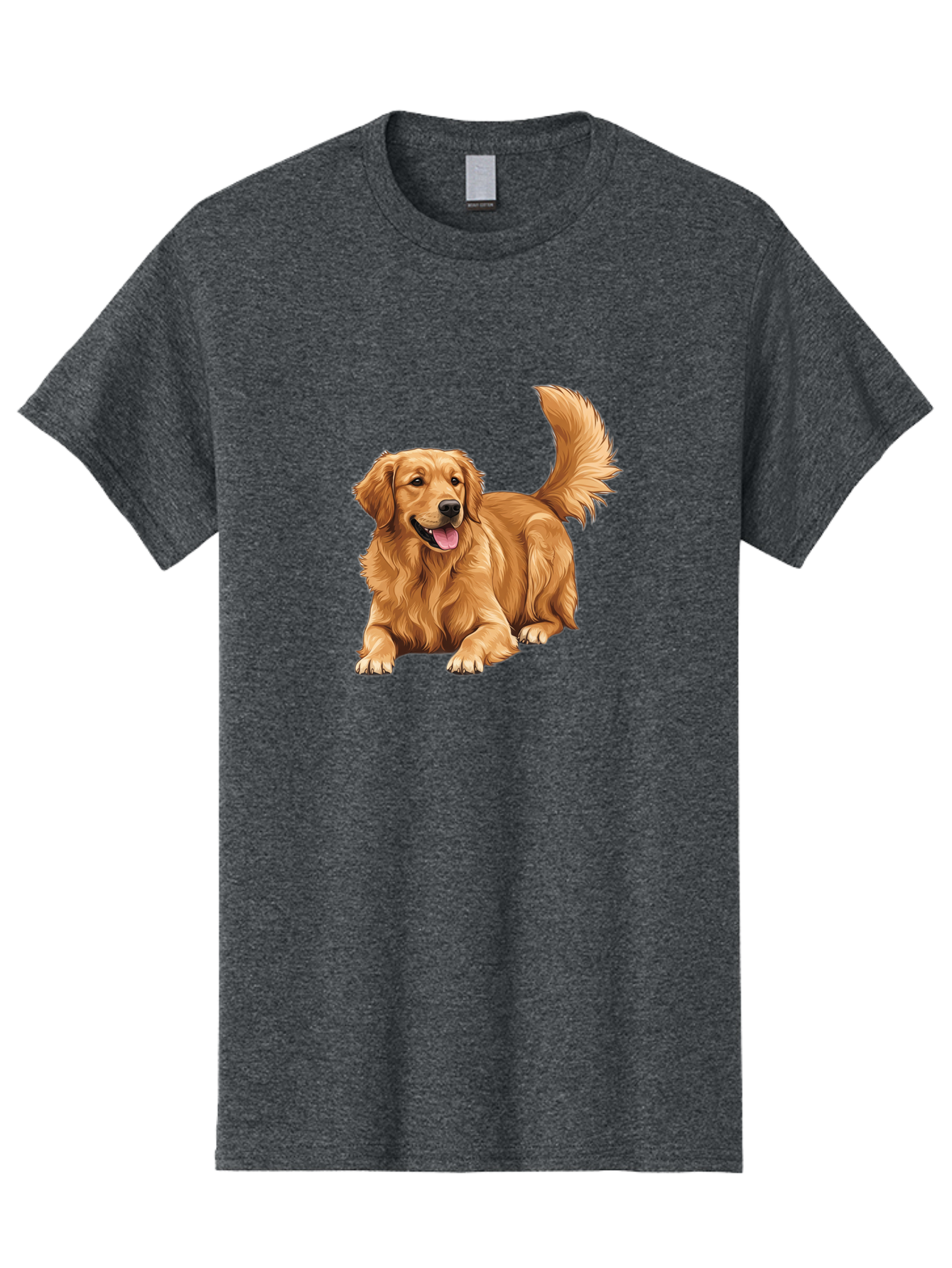 Golden-Retriever-17 Men'S Graphic Tee, 100% Cotton, Comfortable Casual Summer Wear, Machine Washable, Golden Retriever Dog, Playful Pet, Happy Animal, Fluffy Fur, Friendly Breed, Loyal Companion, Canine Friend, Dog Portrait, Pet Illustration Bab974