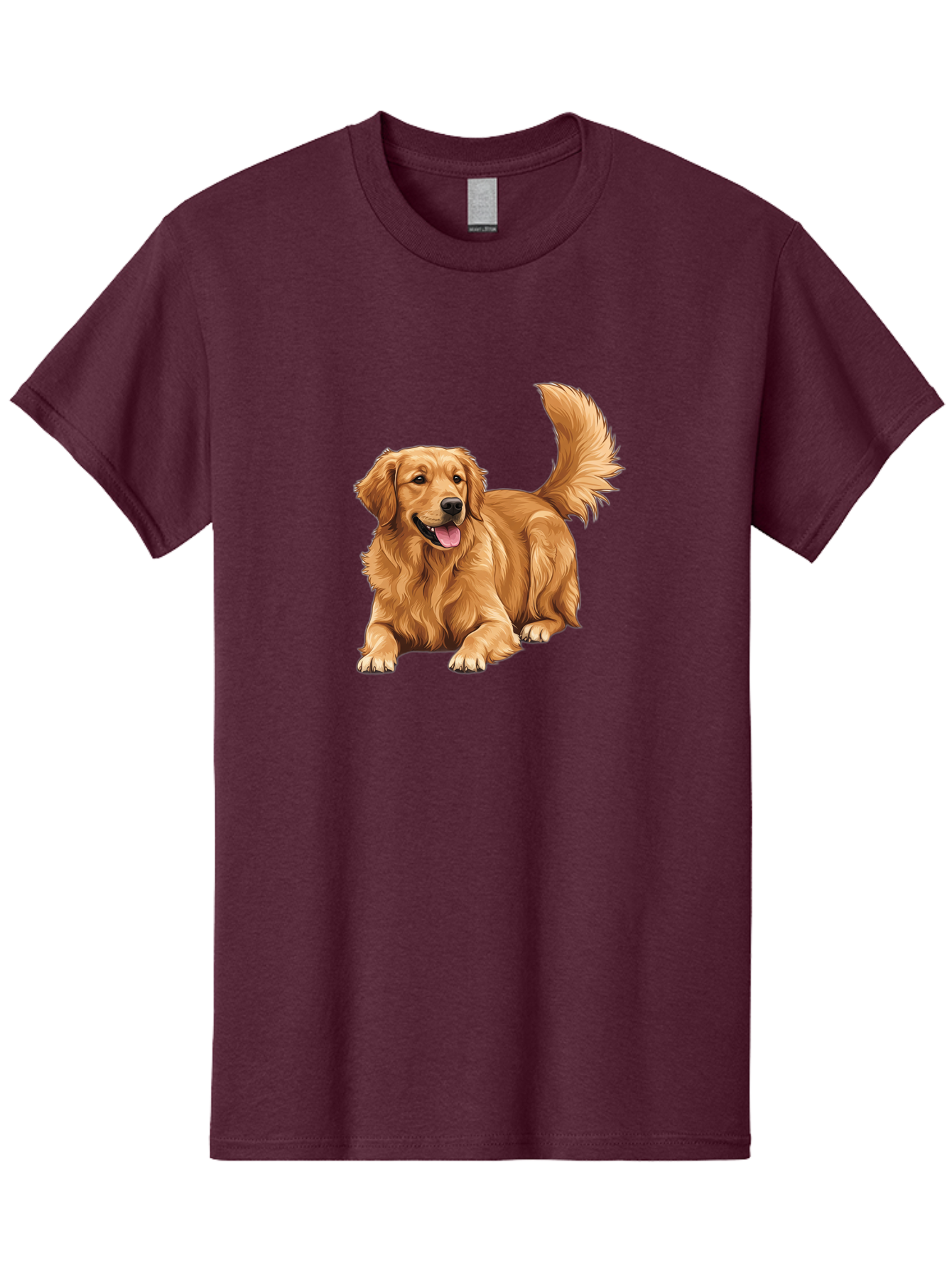 Golden-Retriever-17 Men'S Graphic Tee, 100% Cotton, Comfortable Casual Summer Wear, Machine Washable, Golden Retriever Dog, Playful Pet, Happy Animal, Fluffy Fur, Friendly Breed, Loyal Companion, Canine Friend, Dog Portrait, Pet Illustration Bab974
