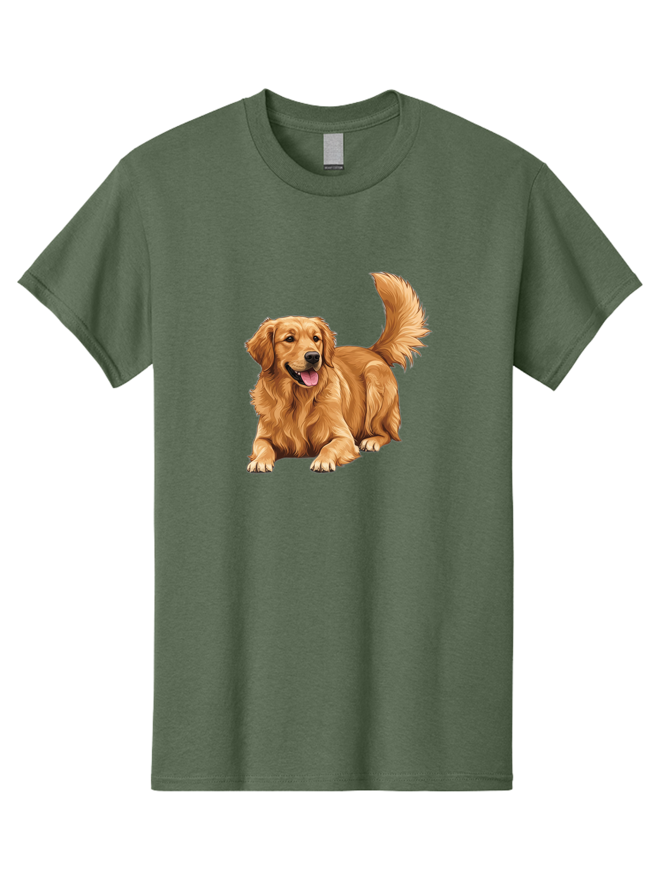 Golden-Retriever-17 Men'S Graphic Tee, 100% Cotton, Comfortable Casual Summer Wear, Machine Washable, Golden Retriever Dog, Playful Pet, Happy Animal, Fluffy Fur, Friendly Breed, Loyal Companion, Canine Friend, Dog Portrait, Pet Illustration Bab974