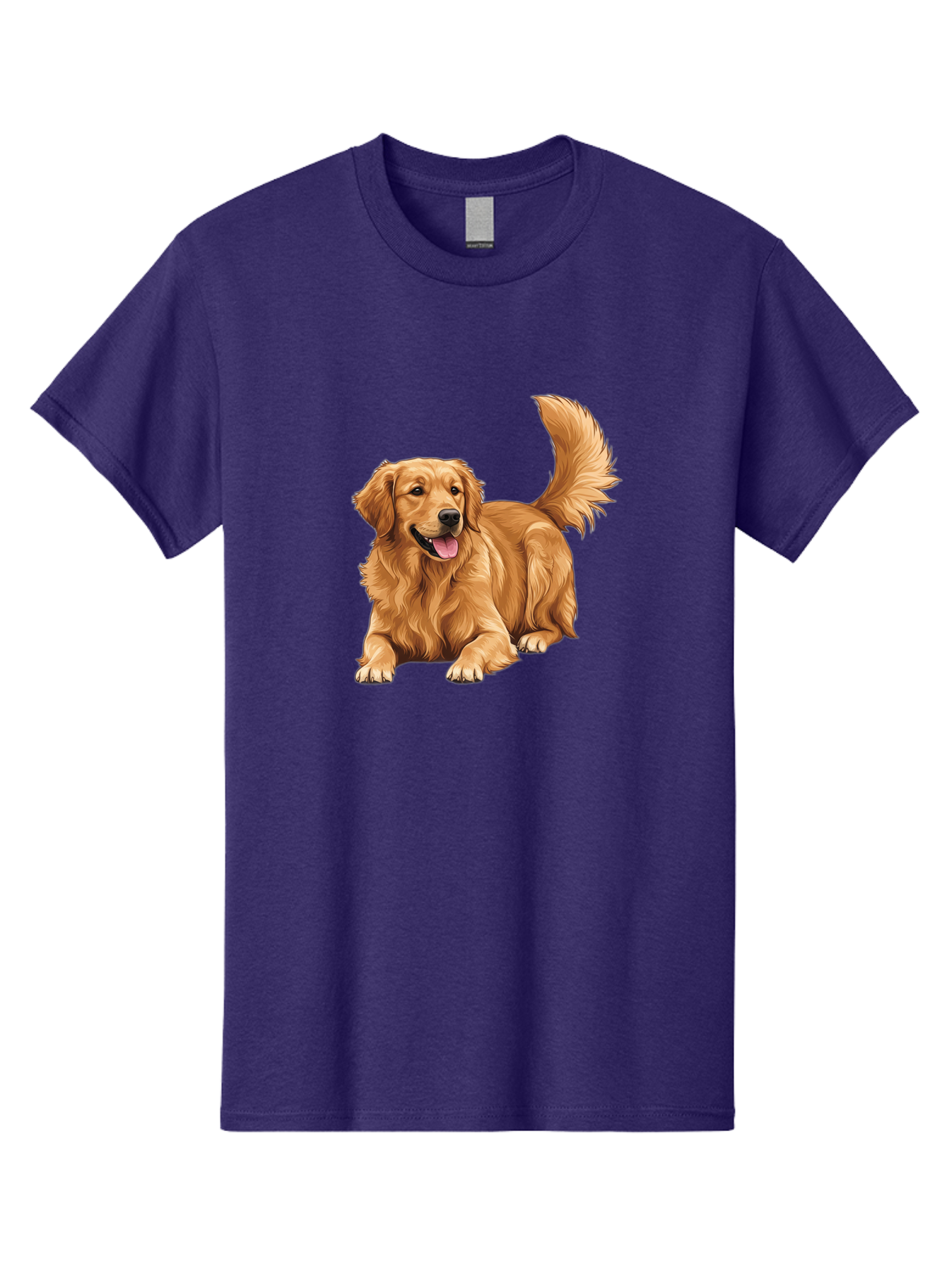 Golden-Retriever-17 Men'S Graphic Tee, 100% Cotton, Comfortable Casual Summer Wear, Machine Washable, Golden Retriever Dog, Playful Pet, Happy Animal, Fluffy Fur, Friendly Breed, Loyal Companion, Canine Friend, Dog Portrait, Pet Illustration Bab974