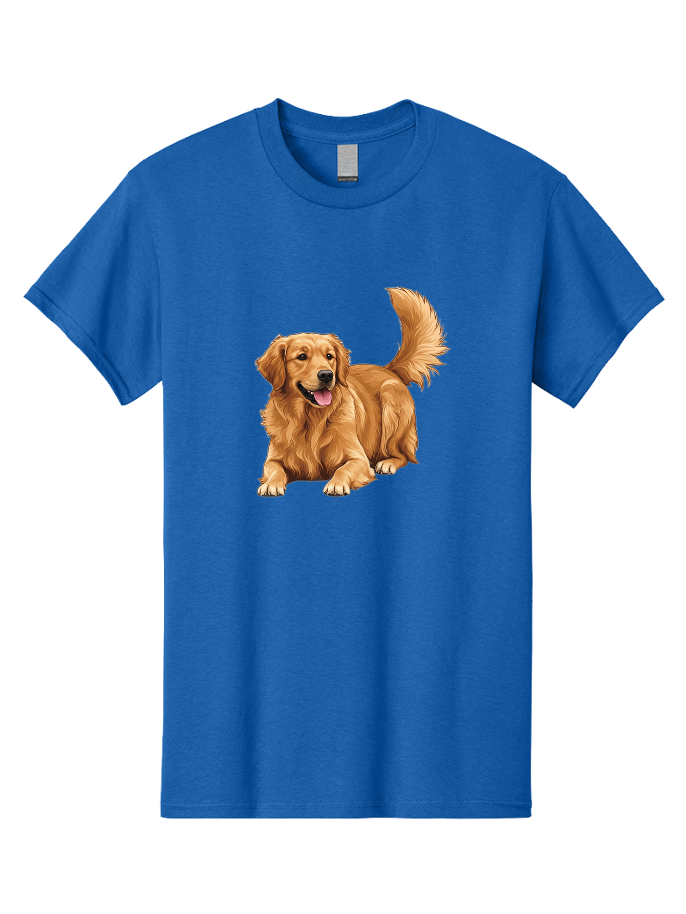 Golden-Retriever-17 Men'S Graphic Tee, 100% Cotton, Comfortable Casual Summer Wear, Machine Washable, Golden Retriever Dog, Playful Pet, Happy Animal, Fluffy Fur, Friendly Breed, Loyal Companion, Canine Friend, Dog Portrait, Pet Illustration Bab974