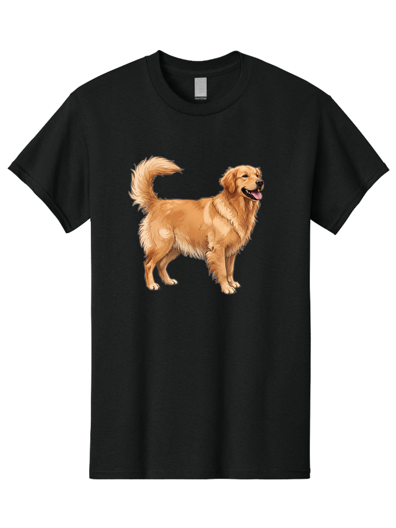 Golden-Retriever-18 Men'S Graphic Tee, 100% Cotton, Comfortable Casual Summer Wear, Machine Washable, Golden Retriever Dog, Happy Dog, Friendly Dog, Canine, Pet, Fluffy Fur, Wagging Tail, Playful Animal Bab975