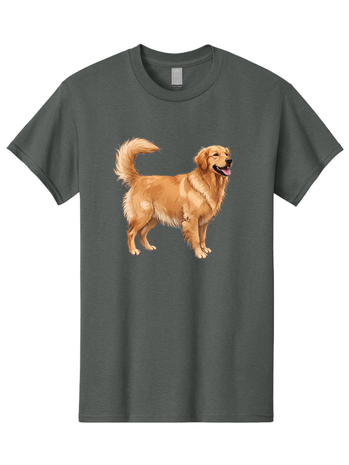 Golden-Retriever-18 Men'S Graphic Tee, 100% Cotton, Comfortable Casual Summer Wear, Machine Washable, Golden Retriever Dog, Happy Dog, Friendly Dog, Canine, Pet, Fluffy Fur, Wagging Tail, Playful Animal Bab975
