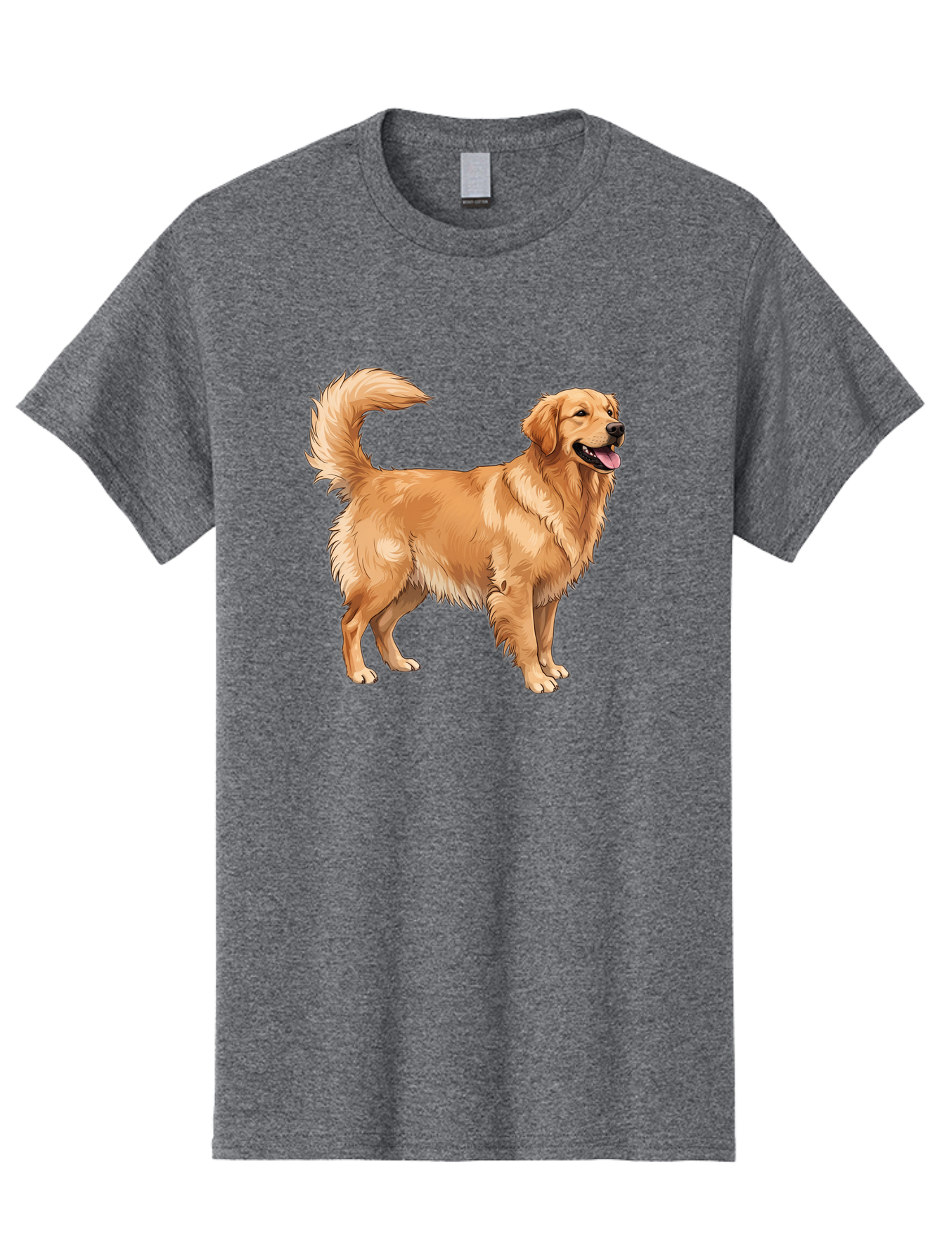 Golden-Retriever-18 Men'S Graphic Tee, 100% Cotton, Comfortable Casual Summer Wear, Machine Washable, Golden Retriever Dog, Happy Dog, Friendly Dog, Canine, Pet, Fluffy Fur, Wagging Tail, Playful Animal Bab975