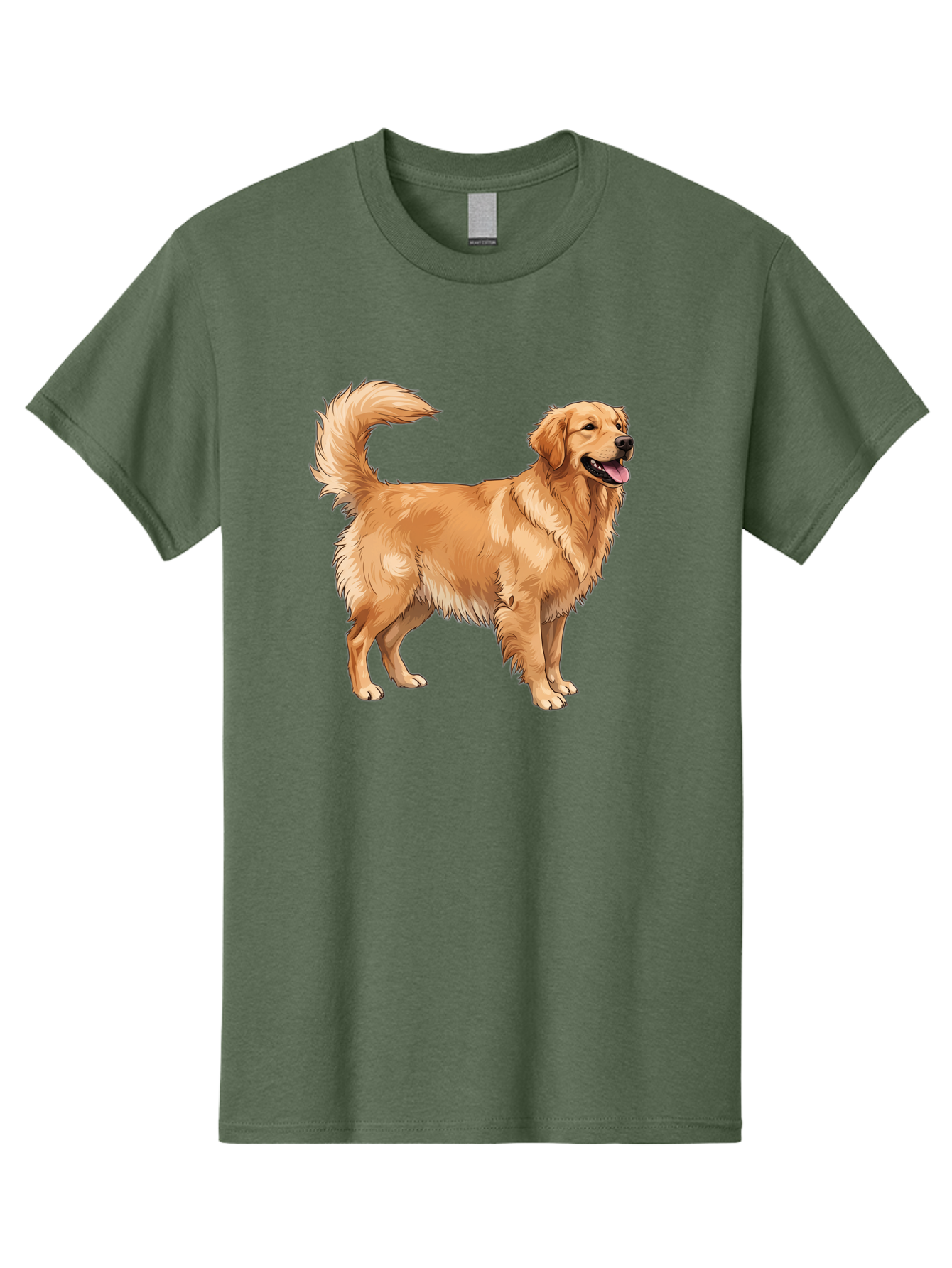 Golden-Retriever-18 Men'S Graphic Tee, 100% Cotton, Comfortable Casual Summer Wear, Machine Washable, Golden Retriever Dog, Happy Dog, Friendly Dog, Canine, Pet, Fluffy Fur, Wagging Tail, Playful Animal Bab975