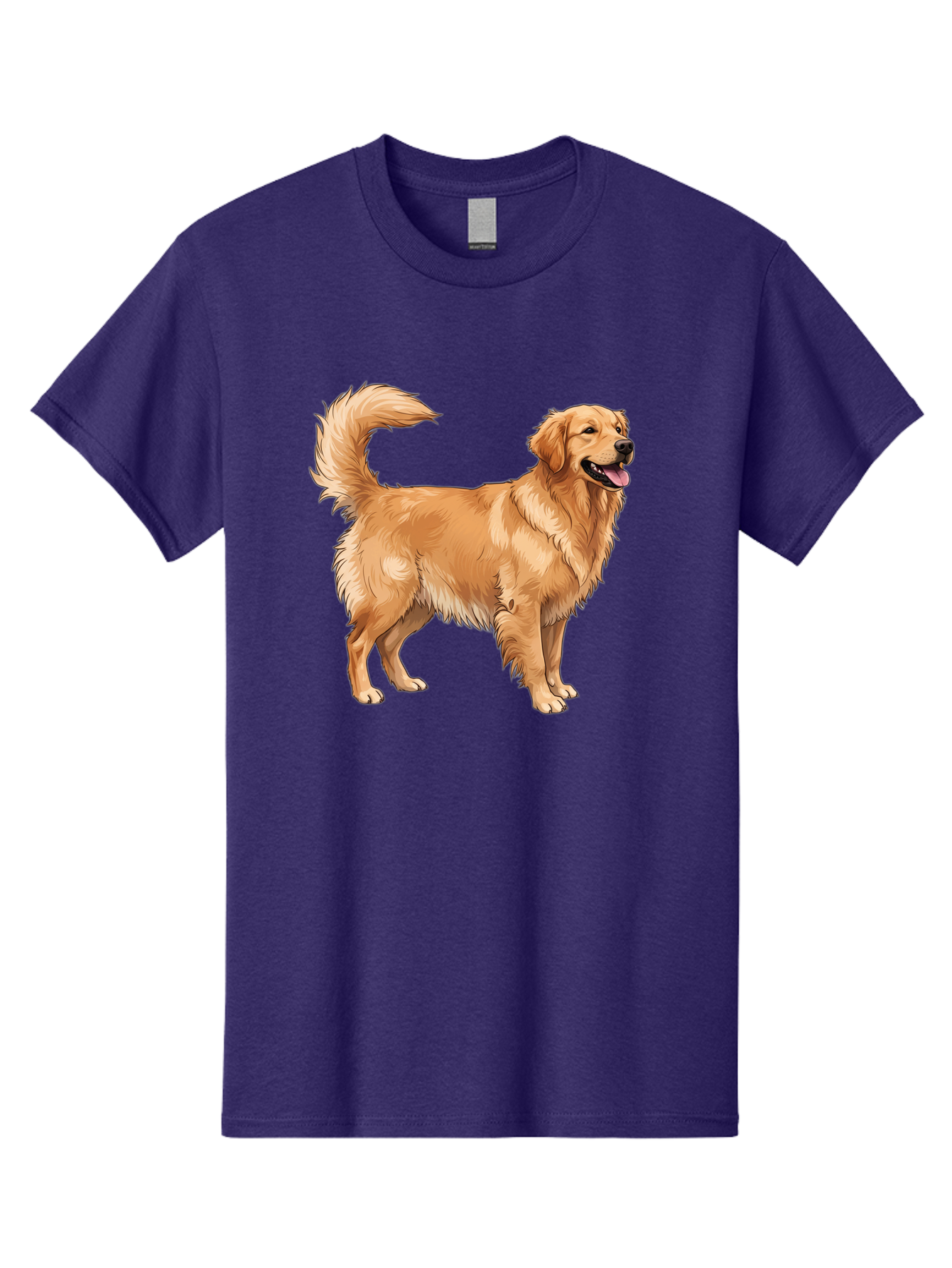 Golden-Retriever-18 Men'S Graphic Tee, 100% Cotton, Comfortable Casual Summer Wear, Machine Washable, Golden Retriever Dog, Happy Dog, Friendly Dog, Canine, Pet, Fluffy Fur, Wagging Tail, Playful Animal Bab975