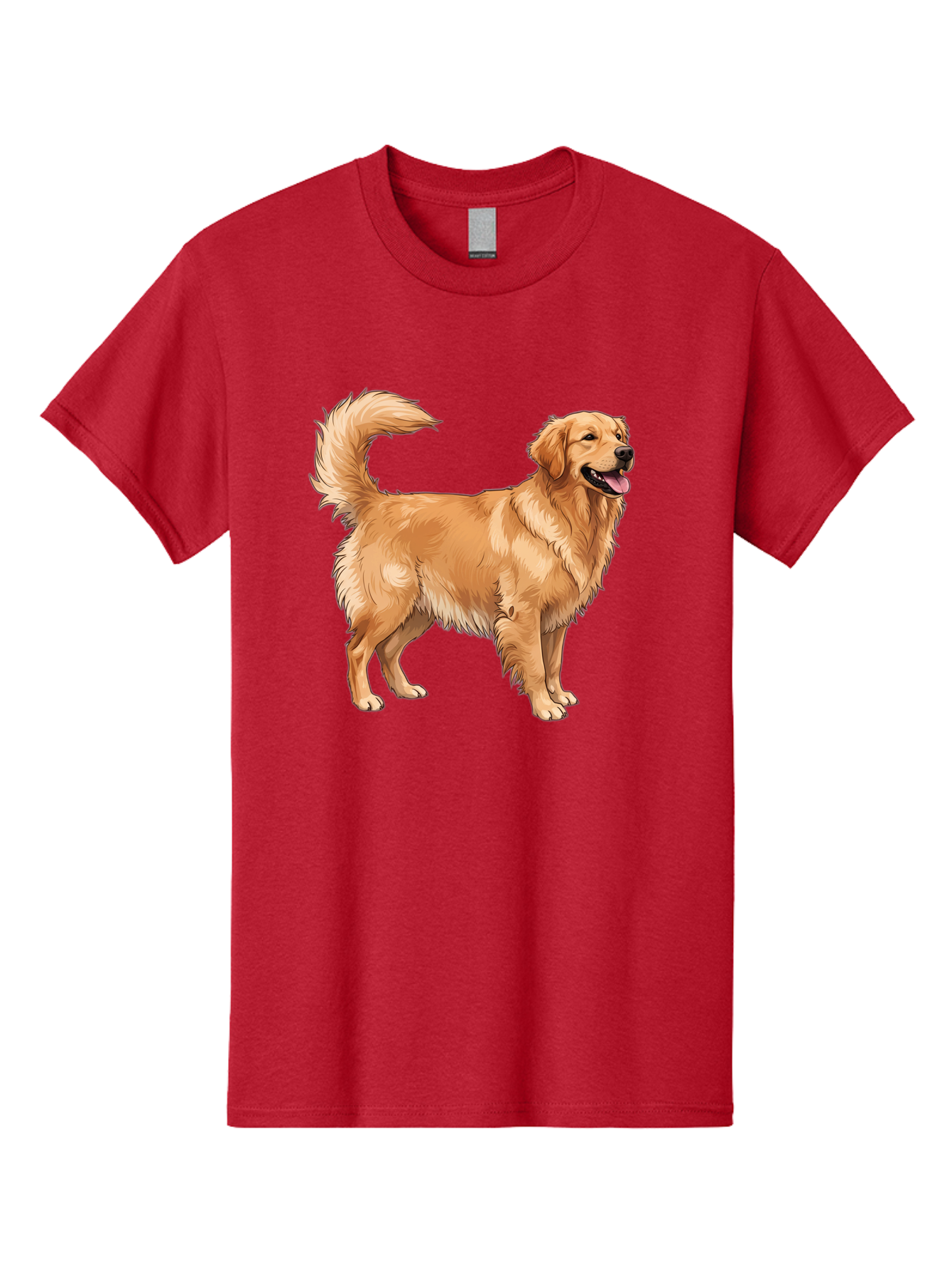 Golden-Retriever-18 Men'S Graphic Tee, 100% Cotton, Comfortable Casual Summer Wear, Machine Washable, Golden Retriever Dog, Happy Dog, Friendly Dog, Canine, Pet, Fluffy Fur, Wagging Tail, Playful Animal Bab975