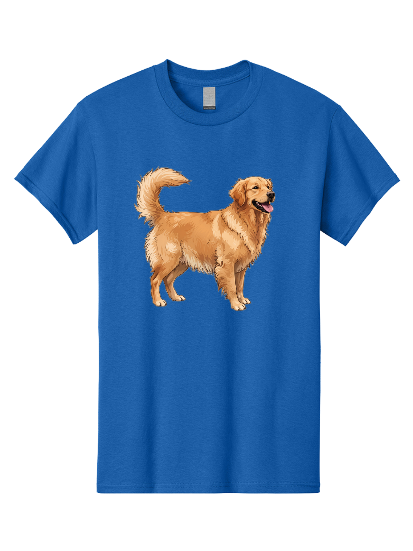 Golden-Retriever-18 Men'S Graphic Tee, 100% Cotton, Comfortable Casual Summer Wear, Machine Washable, Golden Retriever Dog, Happy Dog, Friendly Dog, Canine, Pet, Fluffy Fur, Wagging Tail, Playful Animal Bab975