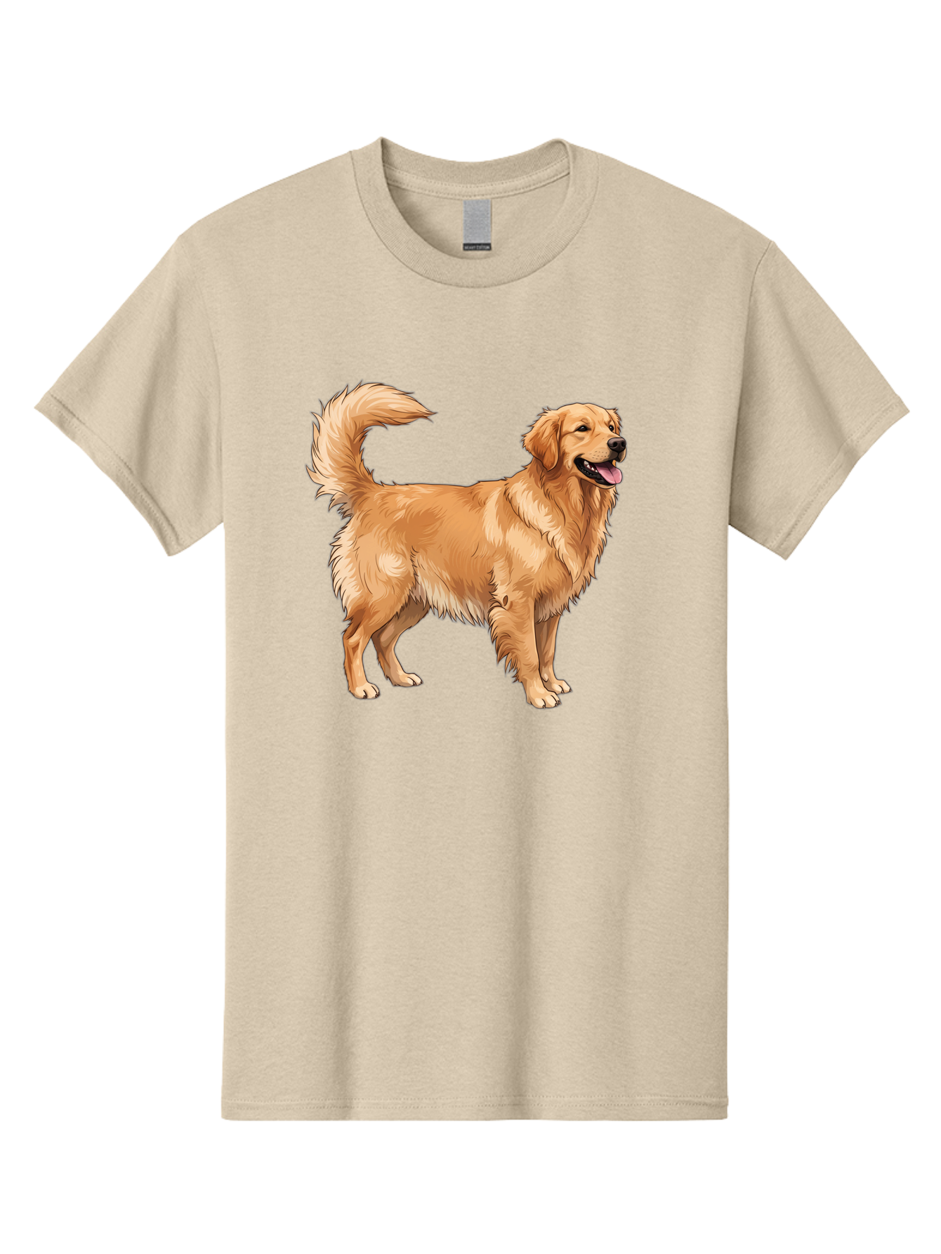 Golden-Retriever-18 Men'S Graphic Tee, 100% Cotton, Comfortable Casual Summer Wear, Machine Washable, Golden Retriever Dog, Happy Dog, Friendly Dog, Canine, Pet, Fluffy Fur, Wagging Tail, Playful Animal Bab975