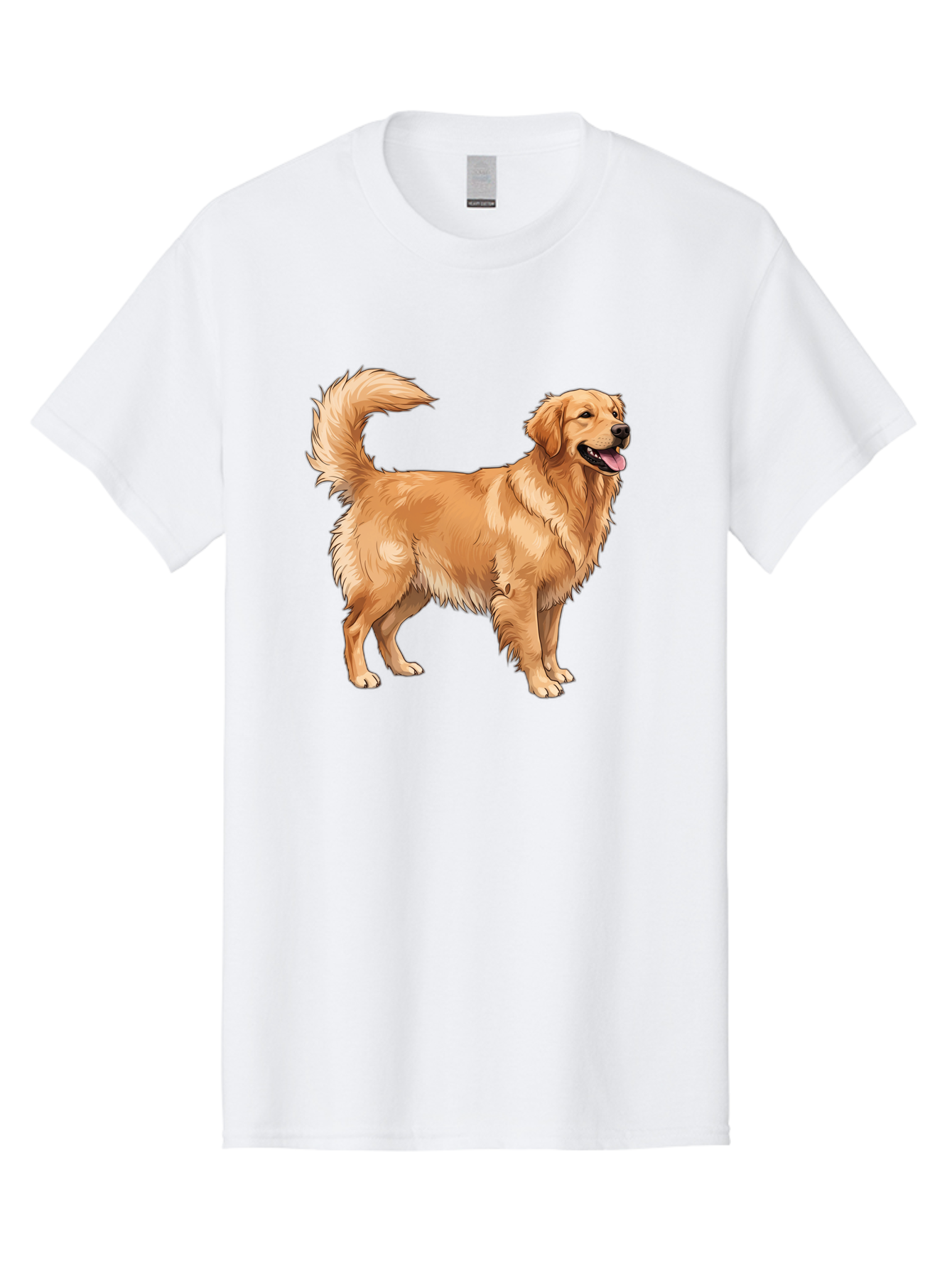 Golden-Retriever-18 Men'S Graphic Tee, 100% Cotton, Comfortable Casual Summer Wear, Machine Washable, Golden Retriever Dog, Happy Dog, Friendly Dog, Canine, Pet, Fluffy Fur, Wagging Tail, Playful Animal Bab975