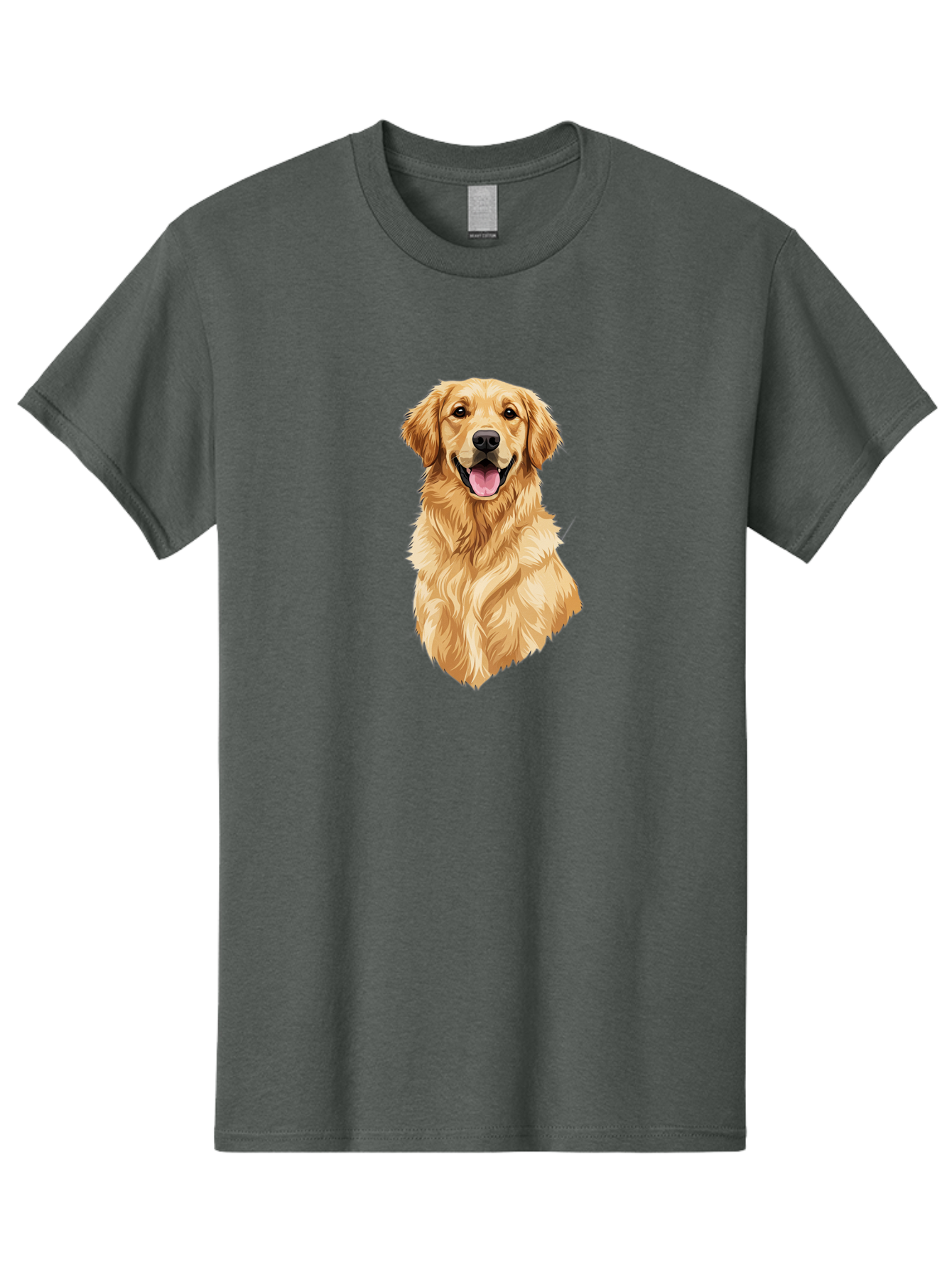 Golden-Retriever-3 Men'S Graphic Tee, 100% Cotton, Comfortable Casual Summer Wear, Machine Washable, Smiling Golden Retriever, Happy Dog, Friendly Pet, Golden Fur, Playful Animal, Lovable Companion, Canine Friend Bab977