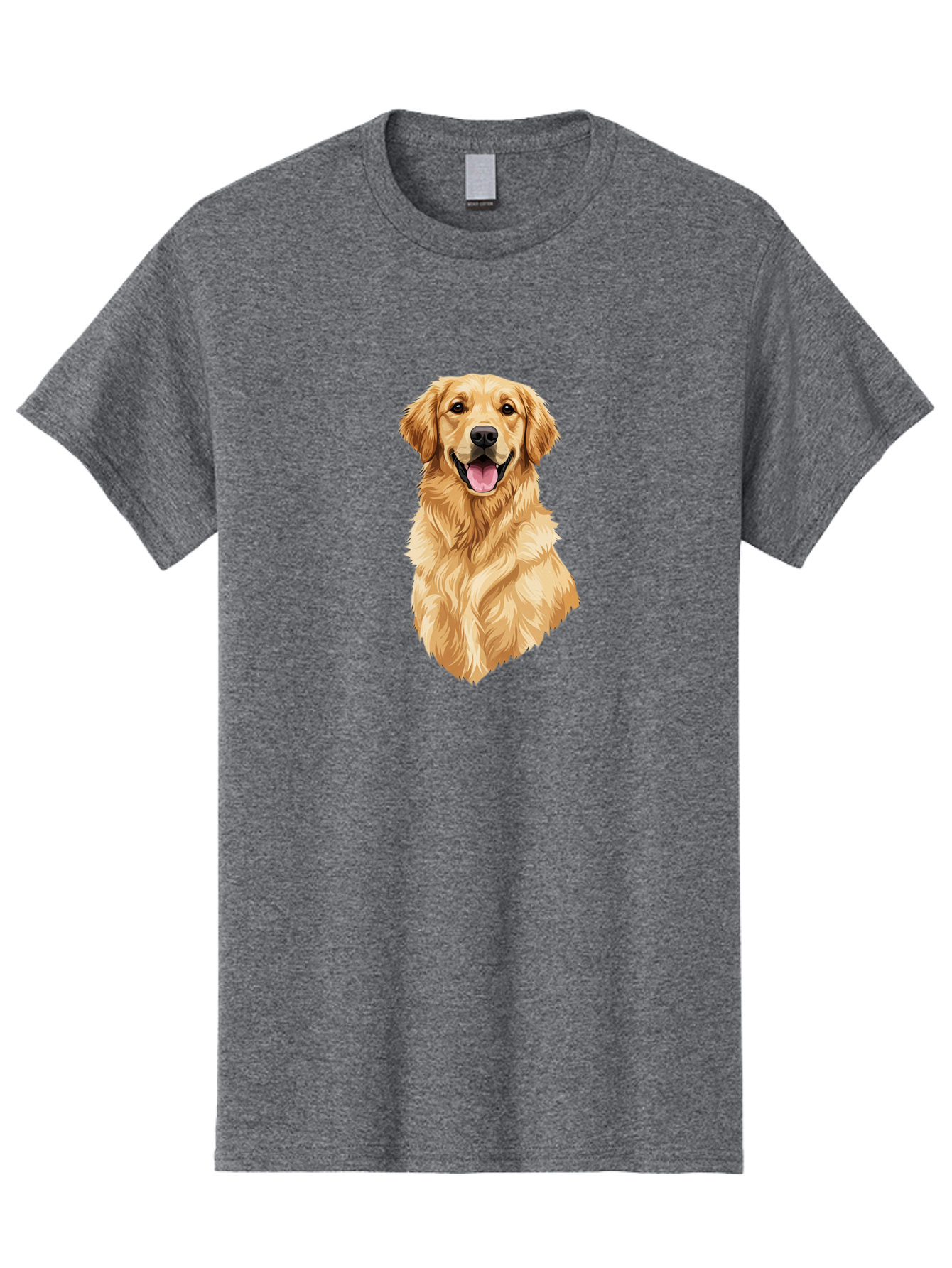 Golden-Retriever-3 Men'S Graphic Tee, 100% Cotton, Comfortable Casual Summer Wear, Machine Washable, Smiling Golden Retriever, Happy Dog, Friendly Pet, Golden Fur, Playful Animal, Lovable Companion, Canine Friend Bab977