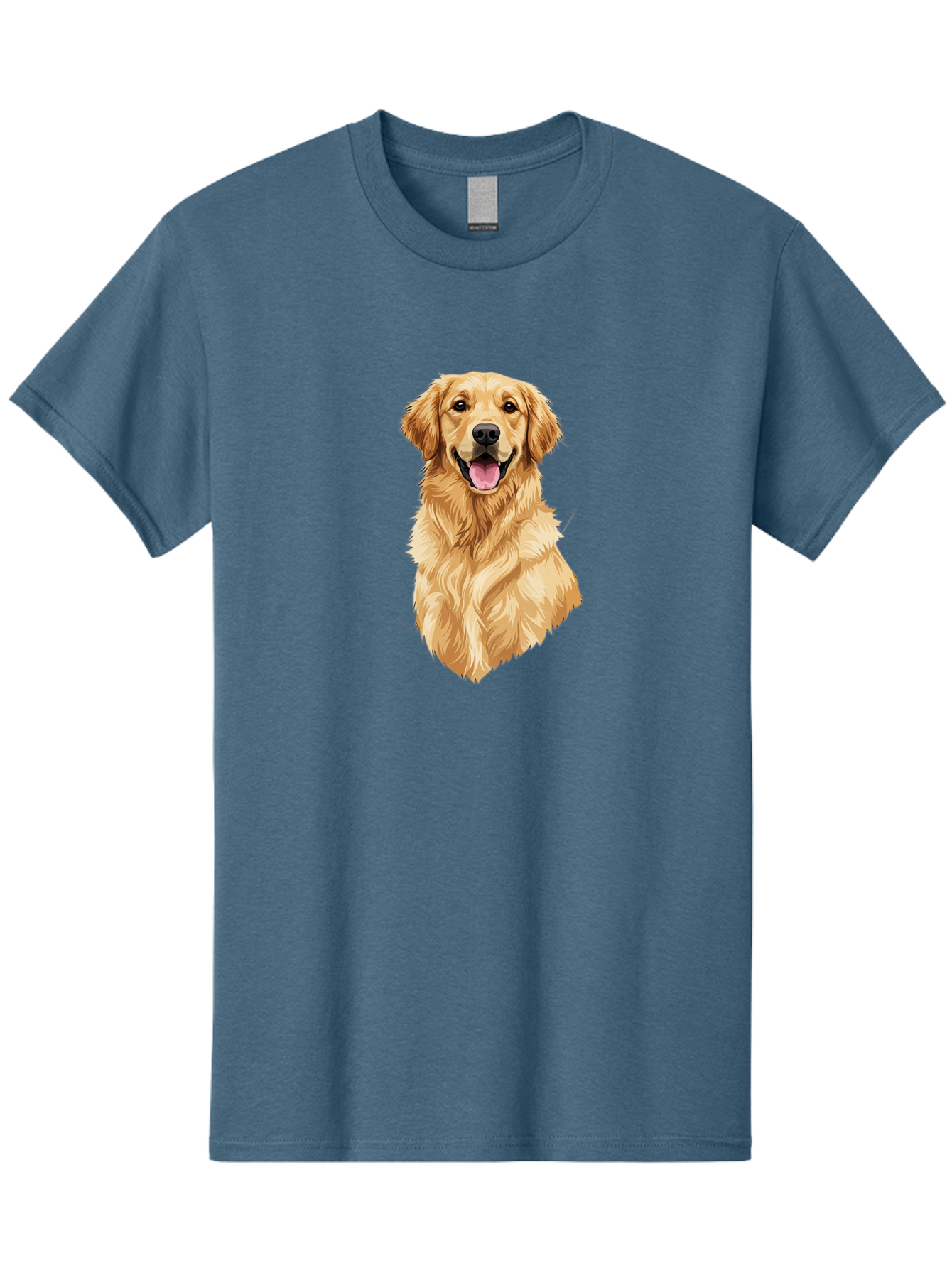 Golden-Retriever-3 Men'S Graphic Tee, 100% Cotton, Comfortable Casual Summer Wear, Machine Washable, Smiling Golden Retriever, Happy Dog, Friendly Pet, Golden Fur, Playful Animal, Lovable Companion, Canine Friend Bab977