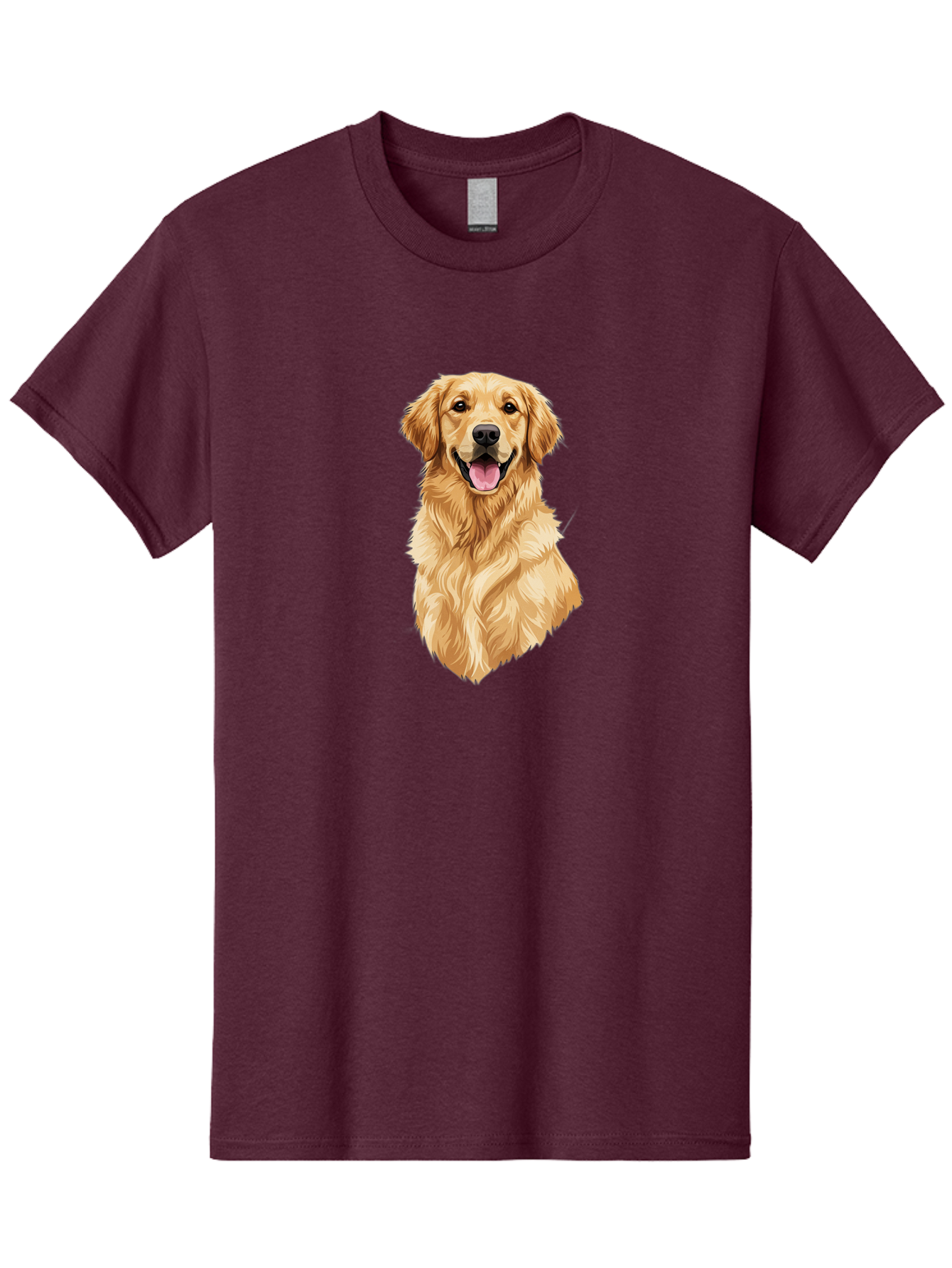 Golden-Retriever-3 Men'S Graphic Tee, 100% Cotton, Comfortable Casual Summer Wear, Machine Washable, Smiling Golden Retriever, Happy Dog, Friendly Pet, Golden Fur, Playful Animal, Lovable Companion, Canine Friend Bab977