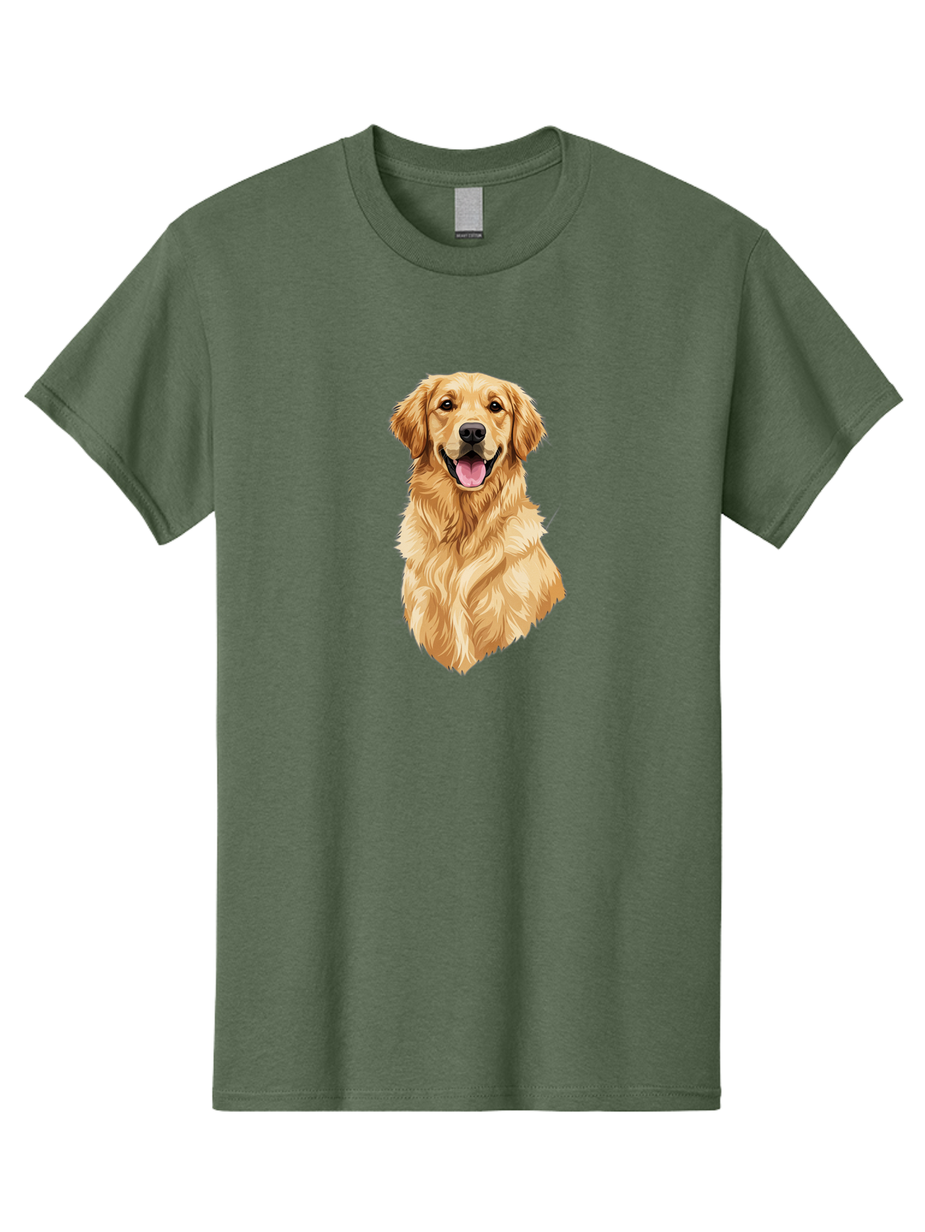 Golden-Retriever-3 Men'S Graphic Tee, 100% Cotton, Comfortable Casual Summer Wear, Machine Washable, Smiling Golden Retriever, Happy Dog, Friendly Pet, Golden Fur, Playful Animal, Lovable Companion, Canine Friend Bab977
