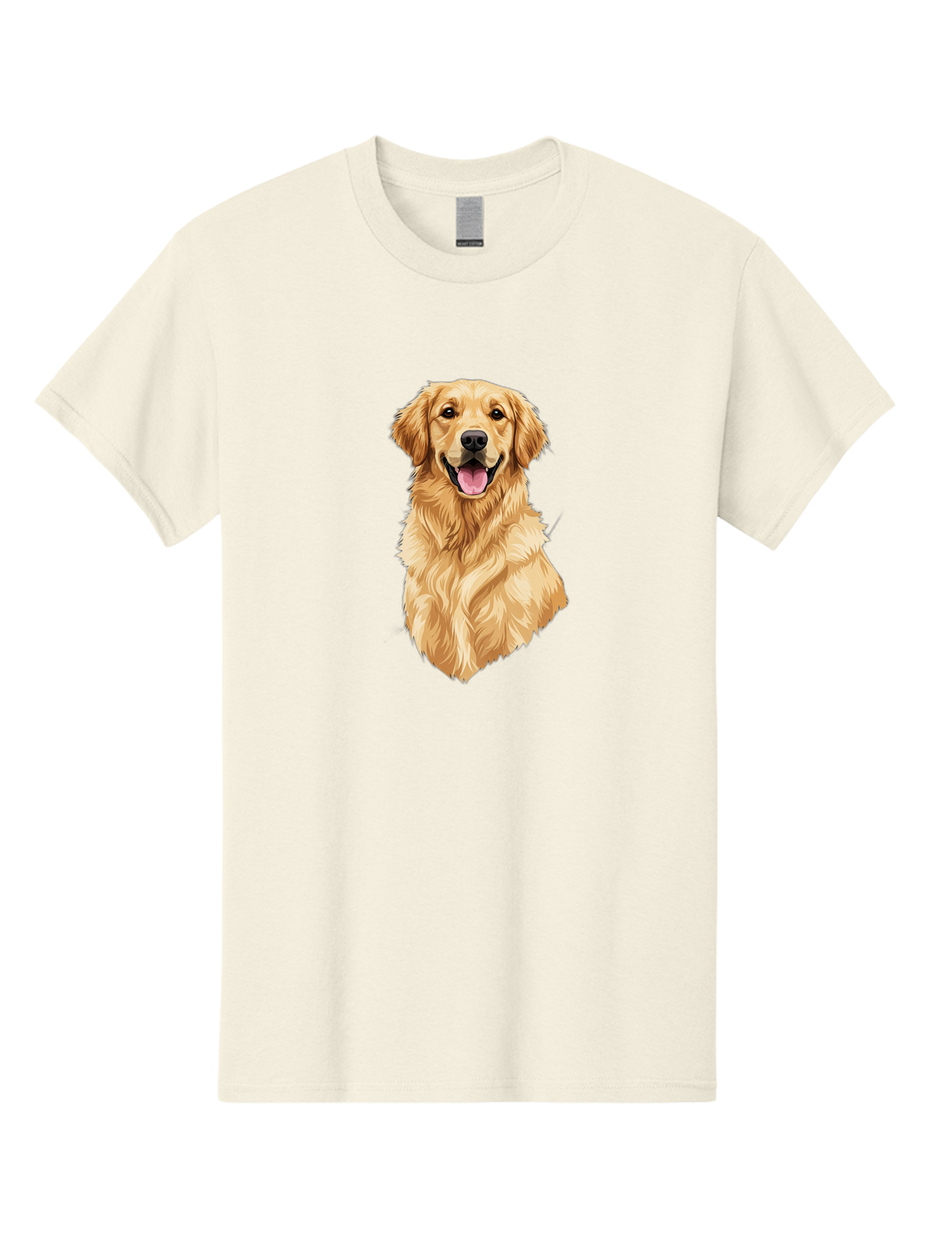 Golden-Retriever-3 Men'S Graphic Tee, 100% Cotton, Comfortable Casual Summer Wear, Machine Washable, Smiling Golden Retriever, Happy Dog, Friendly Pet, Golden Fur, Playful Animal, Lovable Companion, Canine Friend Bab977