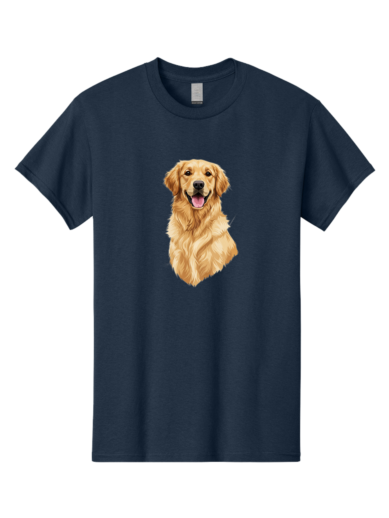 Golden-Retriever-3 Men'S Graphic Tee, 100% Cotton, Comfortable Casual Summer Wear, Machine Washable, Smiling Golden Retriever, Happy Dog, Friendly Pet, Golden Fur, Playful Animal, Lovable Companion, Canine Friend Bab977