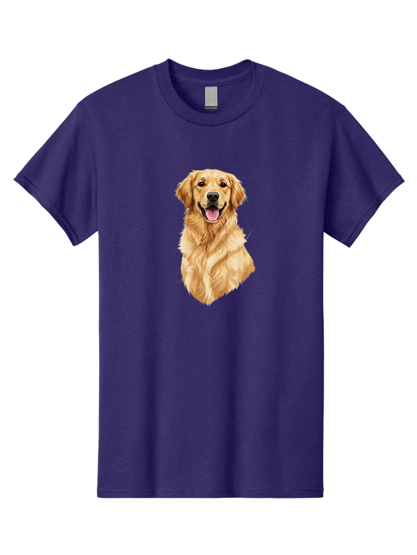 Golden-Retriever-3 Men'S Graphic Tee, 100% Cotton, Comfortable Casual Summer Wear, Machine Washable, Smiling Golden Retriever, Happy Dog, Friendly Pet, Golden Fur, Playful Animal, Lovable Companion, Canine Friend Bab977