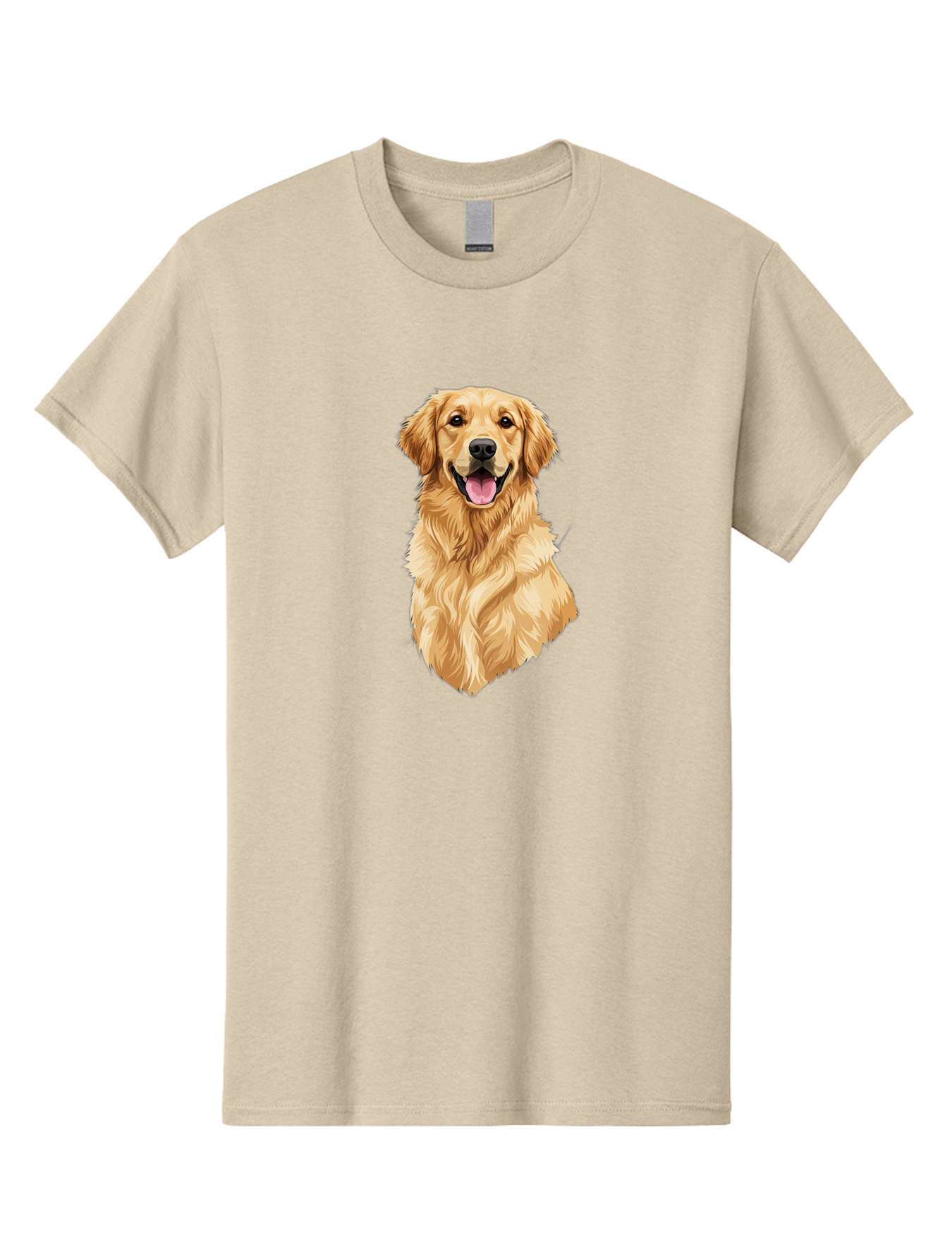 Golden-Retriever-3 Men'S Graphic Tee, 100% Cotton, Comfortable Casual Summer Wear, Machine Washable, Smiling Golden Retriever, Happy Dog, Friendly Pet, Golden Fur, Playful Animal, Lovable Companion, Canine Friend Bab977