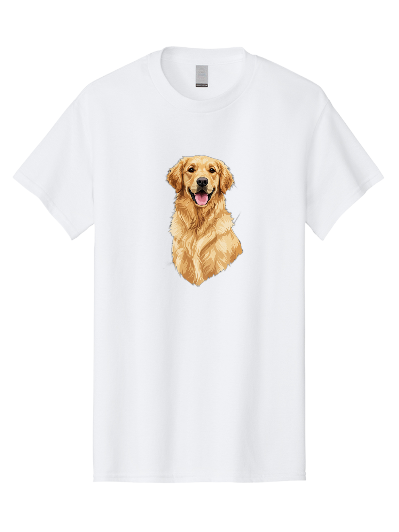 Golden-Retriever-3 Men'S Graphic Tee, 100% Cotton, Comfortable Casual Summer Wear, Machine Washable, Smiling Golden Retriever, Happy Dog, Friendly Pet, Golden Fur, Playful Animal, Lovable Companion, Canine Friend Bab977